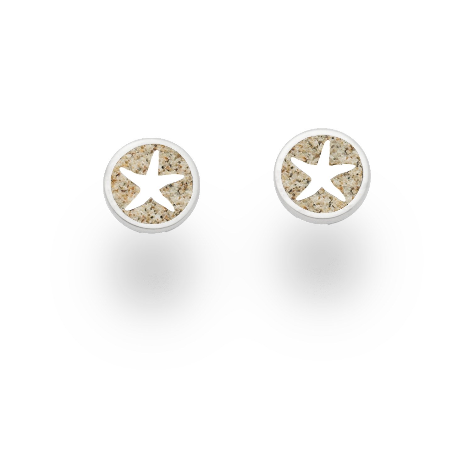 DUR Ohrringe Ohrstecker O5057 „Seestern" 925er Silber 8 mm