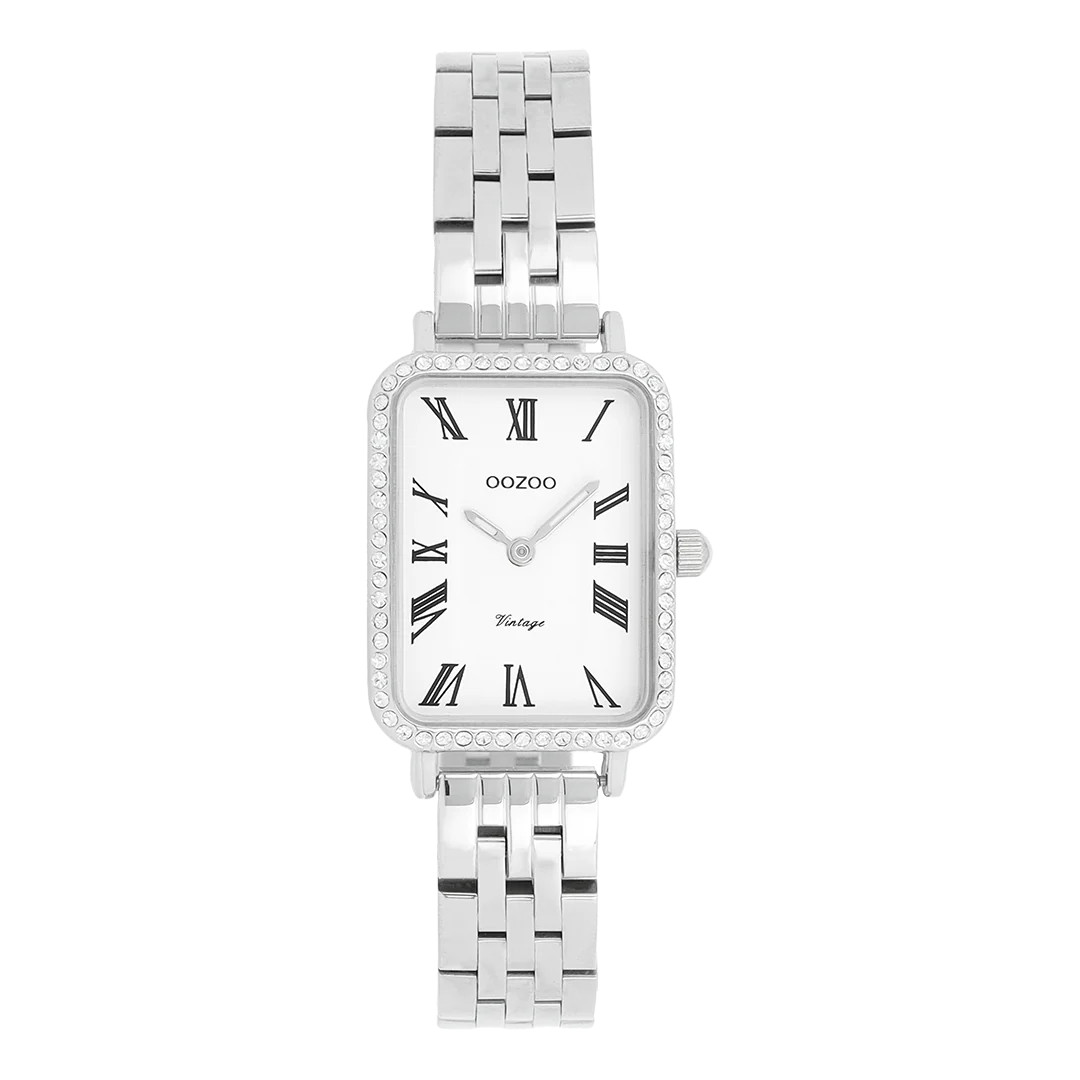 Oozoo Vintage Damenuhr C20413 Weiss Edelstahlband 24x28 mm