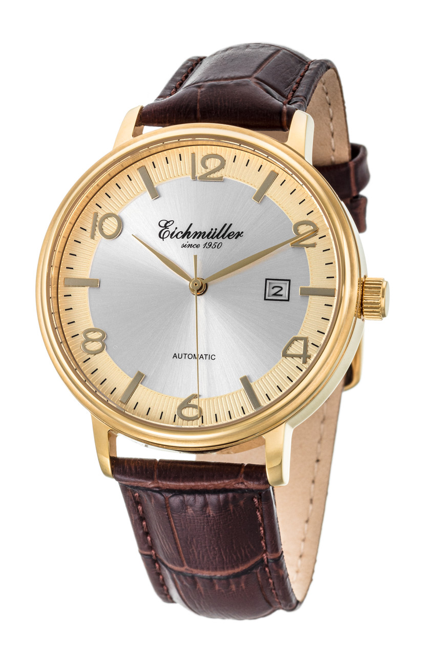 Eichmüller RE7022 Automatikuhr Vergoldet Lederband Braun 42 mm