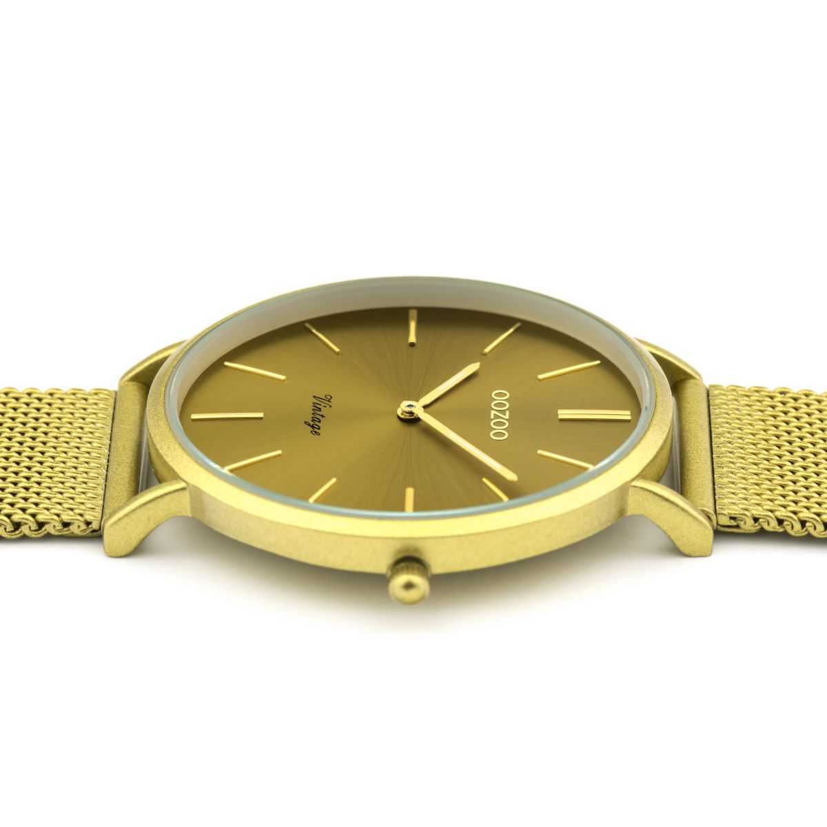 Oozoo Damenuhr C20000 gelb Milanaiseband 40 mm liegend