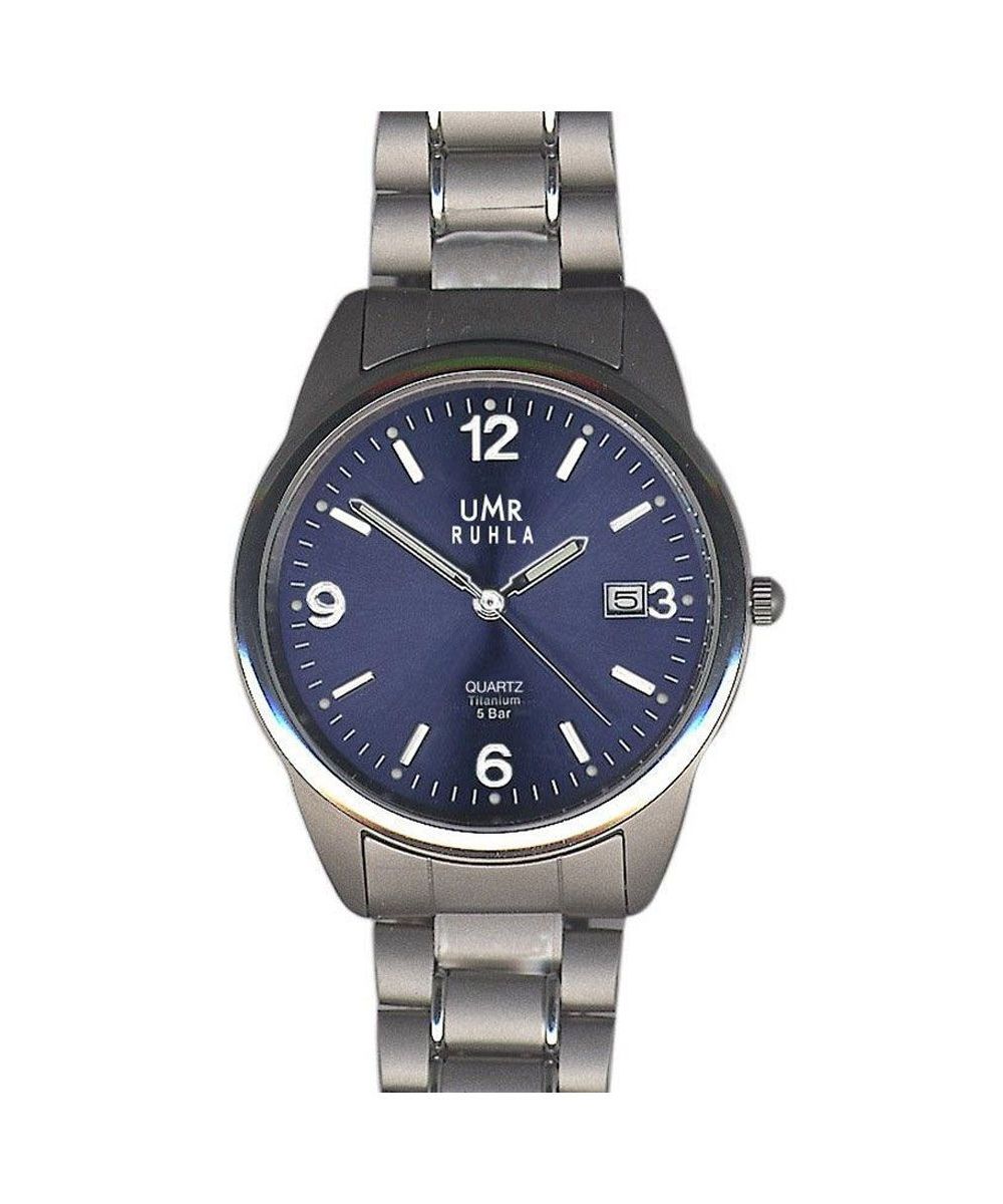 UMR Ruhla Titan Damenuhr Elegance 1310-4 Blau Titanband 36 mm