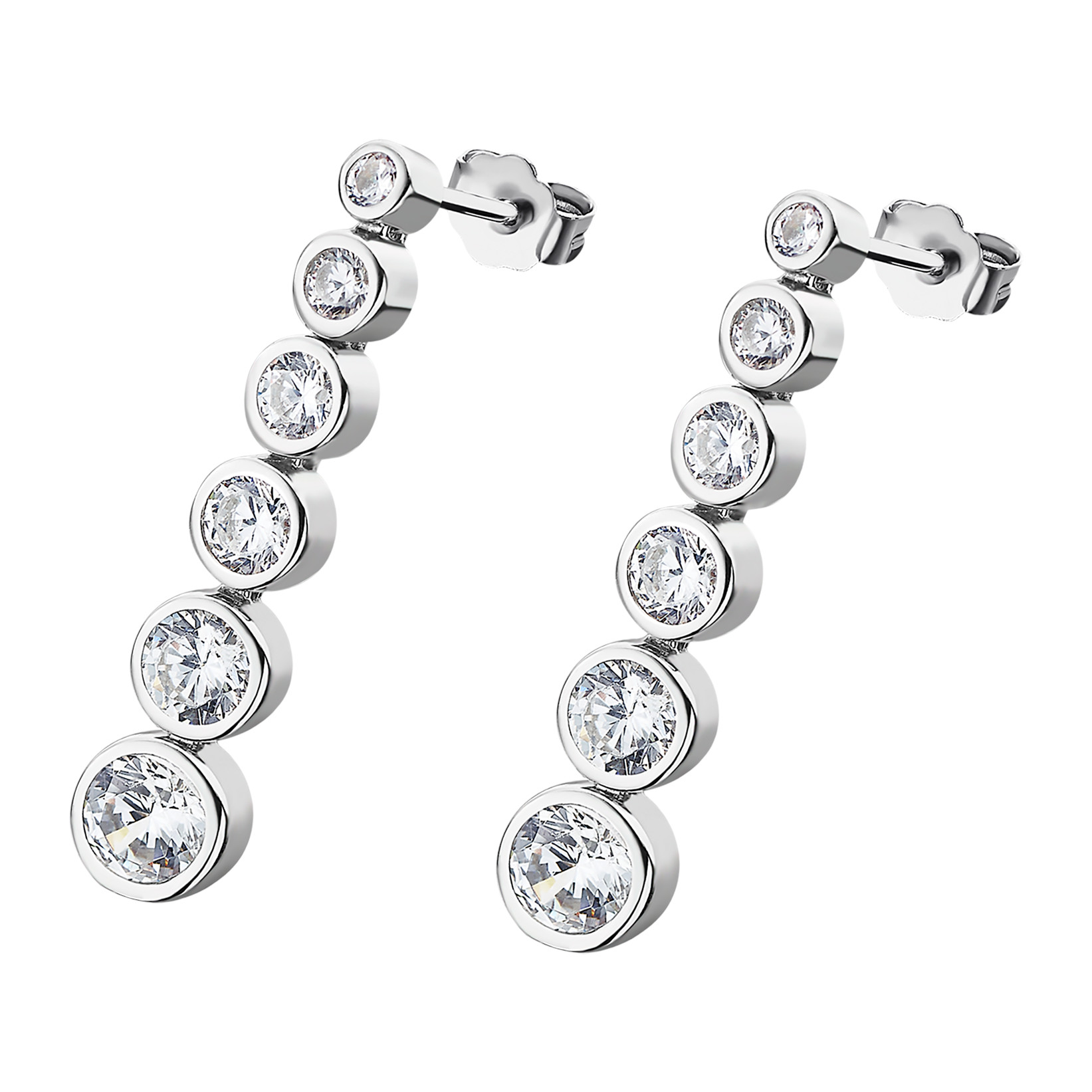 Lotus Silver Essentials Ohrhänger LP1915-4/1 – 925 Silber mit weißen Zirkonia 27 mm