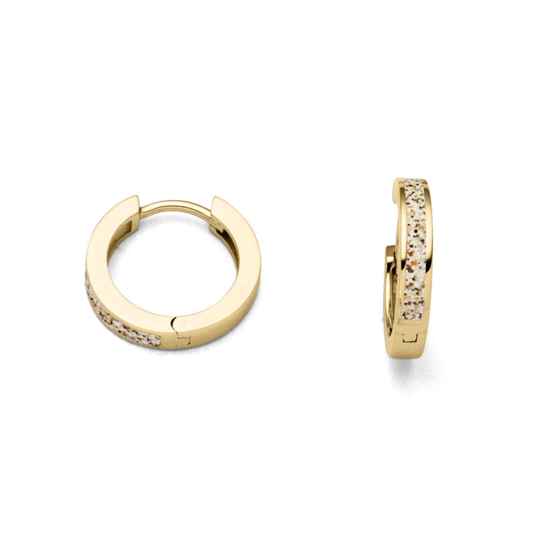 DUR Ohrringe Creolen O5380 „Marina" Vergoldet Strandsand 3x15 mm