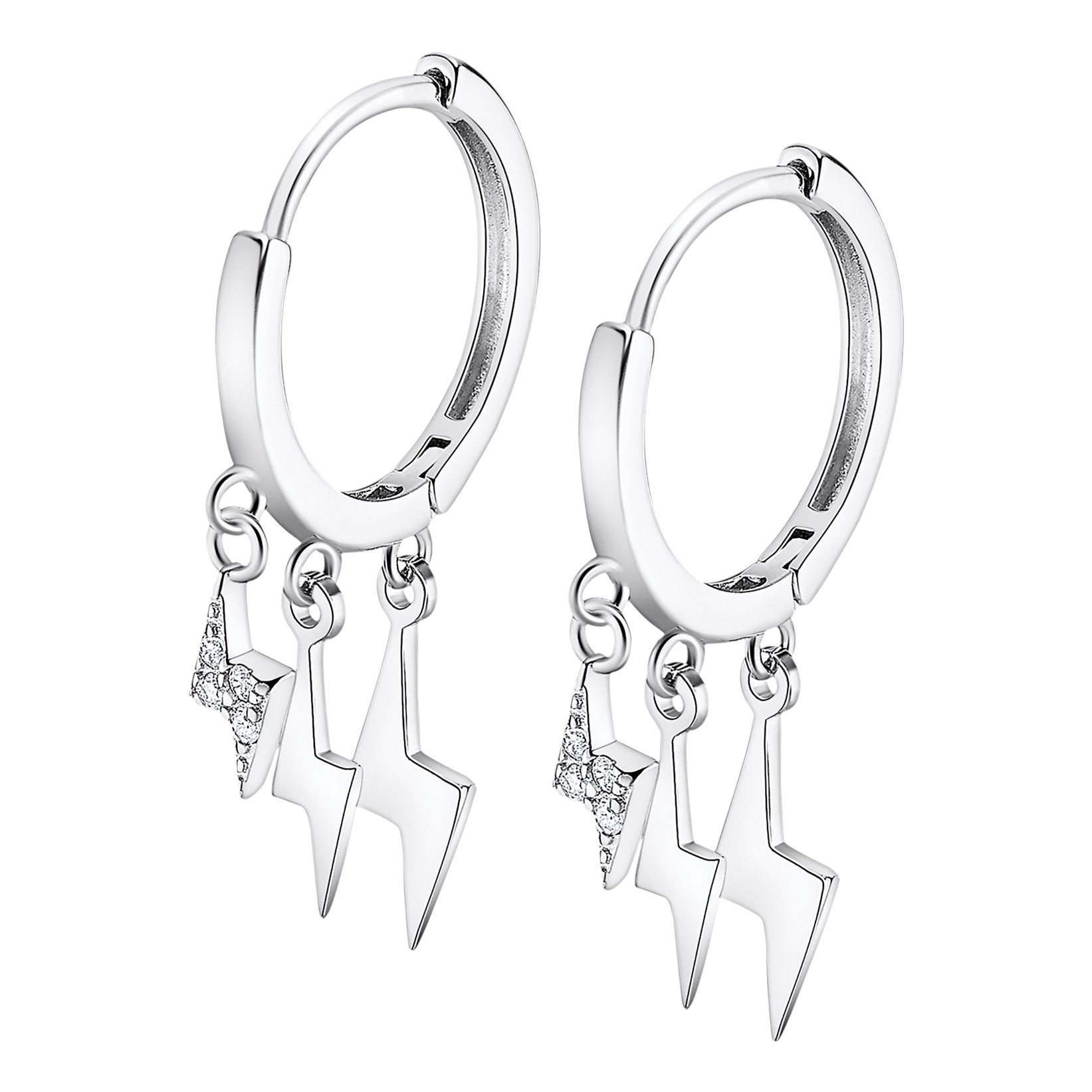 Lotus Silver LP3273-4/1 Creolen "Trendy" Blitze Zirkonia 13 mm