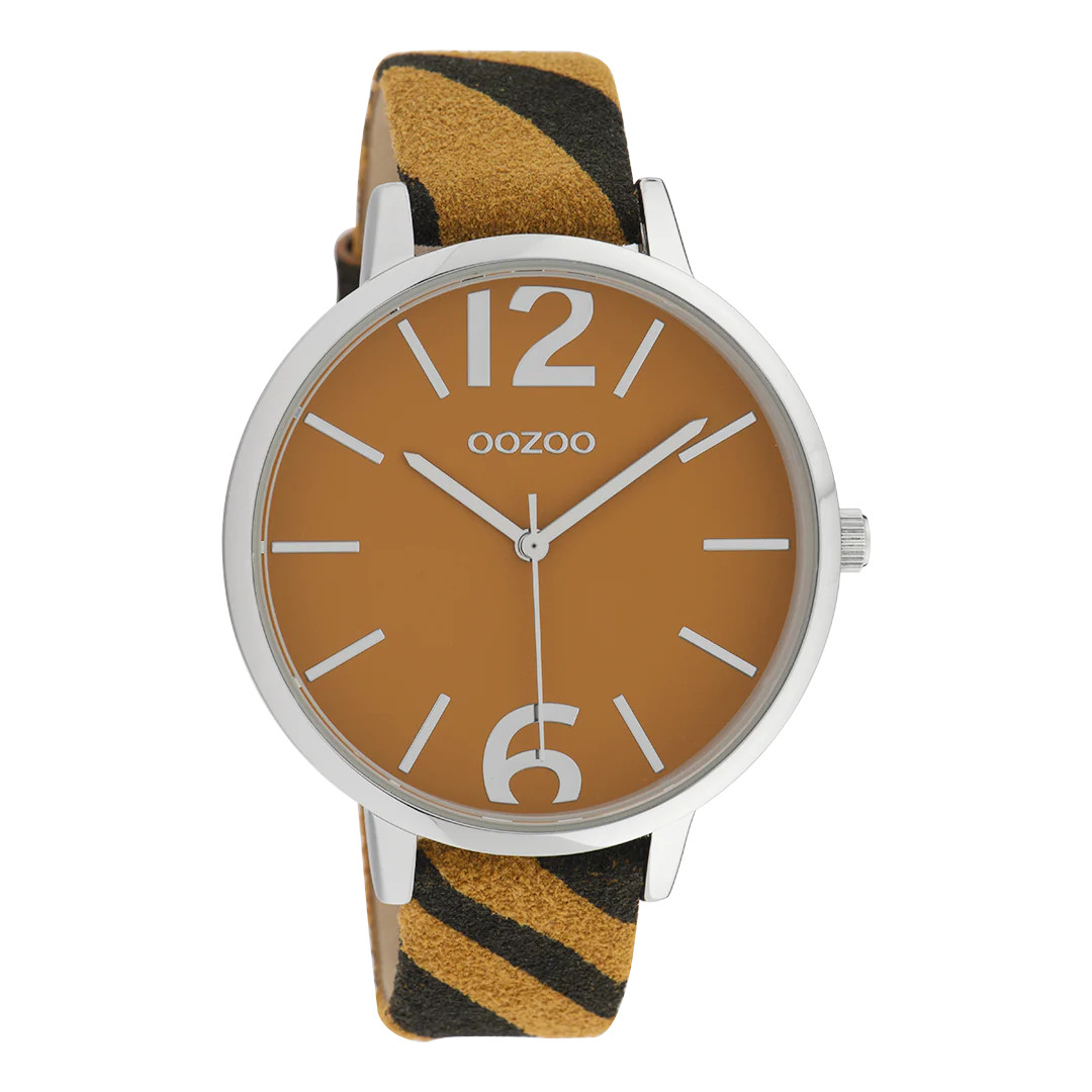 Oozoo Damenuhr C10202 Orange Lederband Animal-Print 43 mm