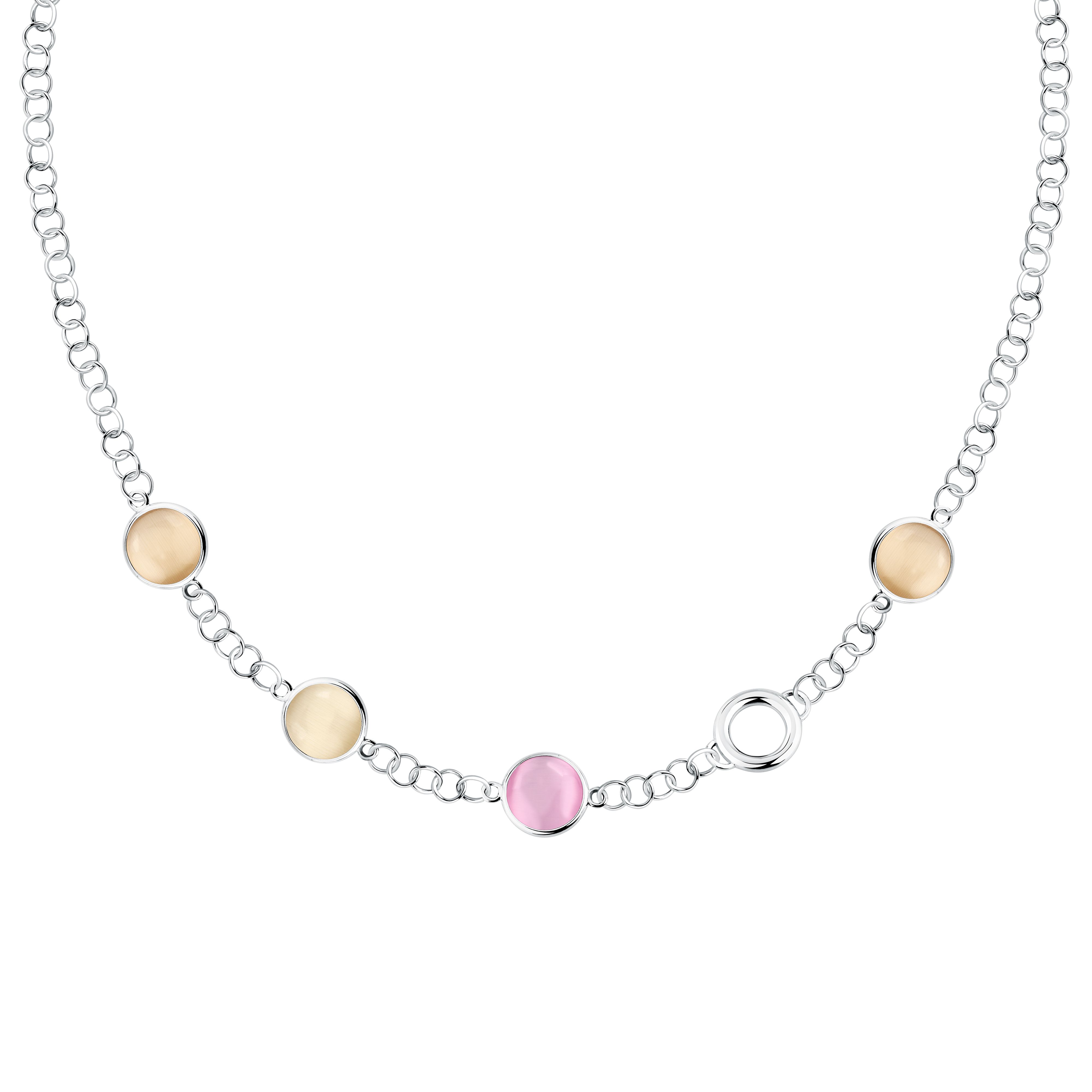 Morellato Venezia Halskette SAZM20 – 925 Silber mit Katzenaugensteinen 45 cm