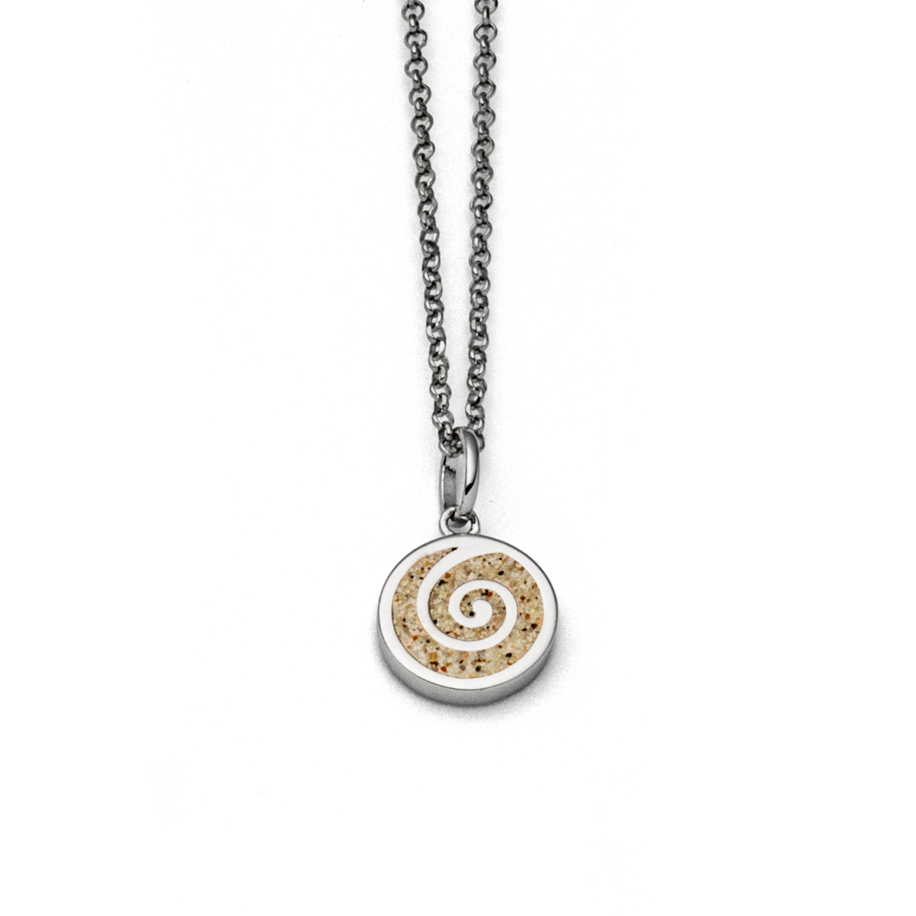 DUR Halskette K2953 „Sandspirale 2.0“ Silber Strandsand 45 cm