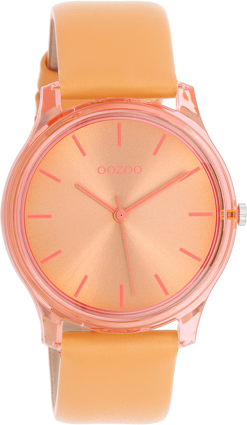Oozoo Damenuhr C11141 Acryl-Orange Lederband Orange 36 mm