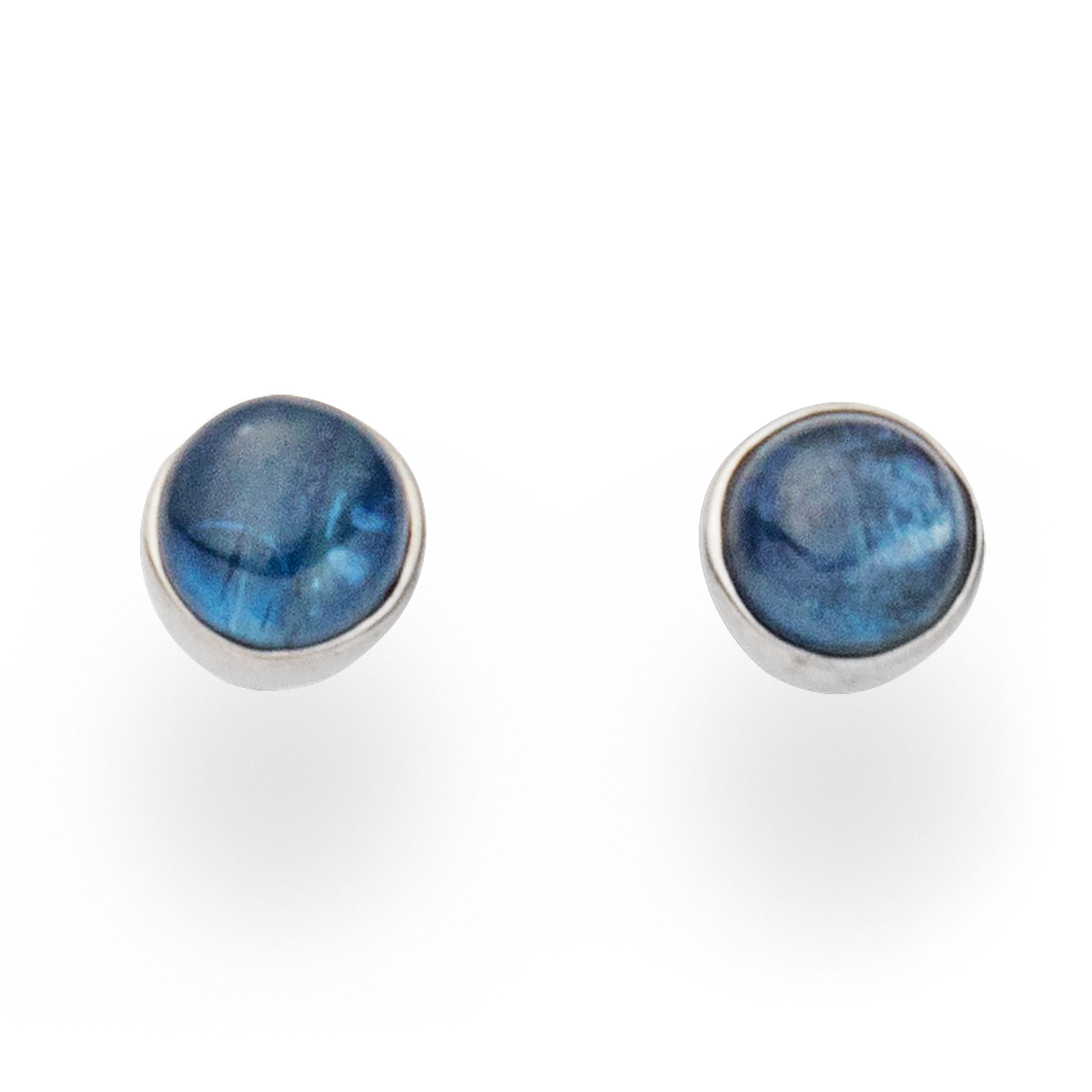DUR Ohrringe Ohrstecker O4975 „Kyanit" Blau Silber 6 mm
