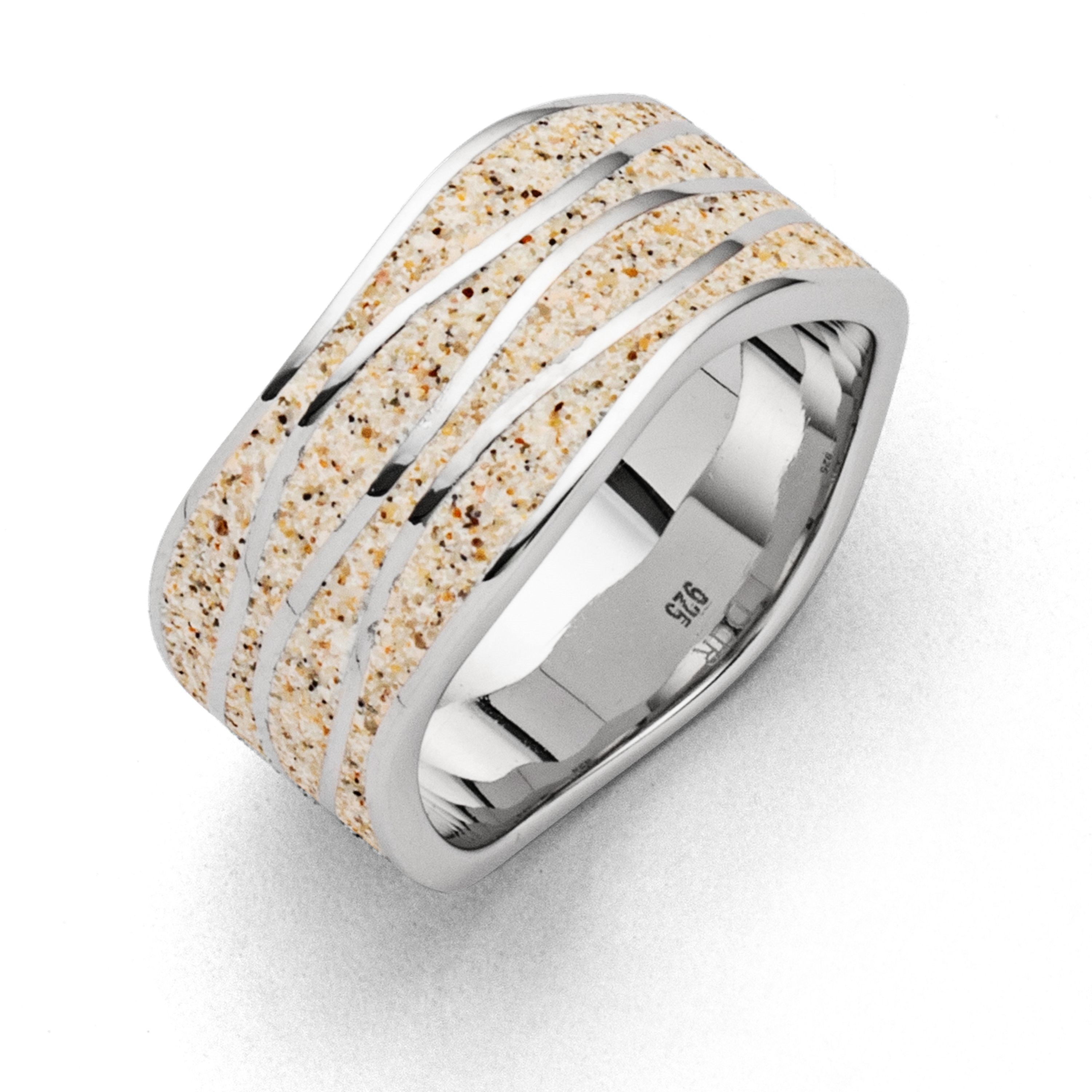 DUR Ring Strandring R4801 „Strandwellen" Strandsand Gr. 52 (16,6)