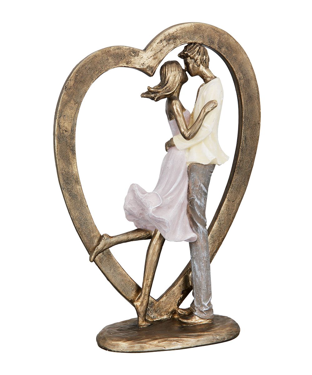Gilde Dekoobjekt Skulptur Herz "Paar im Herz" 37443 Kunstharz 27 cm