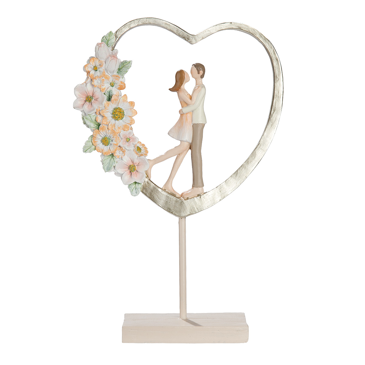 Gilde Dekoobjekt Skulptur Paar "Floral Love" 61511 Kunstharz 17x26,5 cm