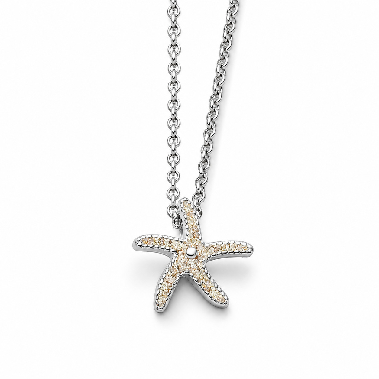 DUR Halskette K2949 „Seestern“ Silber Strandsand Strandschmuck 45 cm