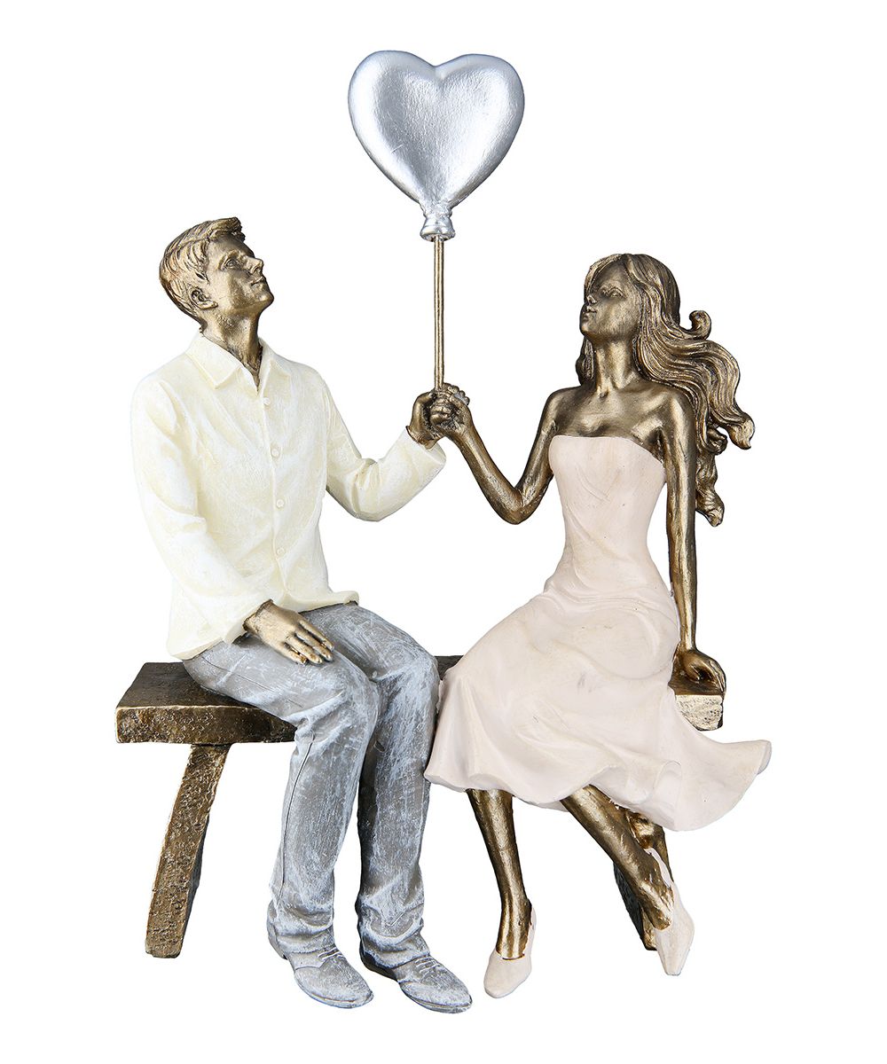 Gilde Dekoobjekt 52633 "Paar mit Herz-Ballon" Kunstharz - 24,5 cm