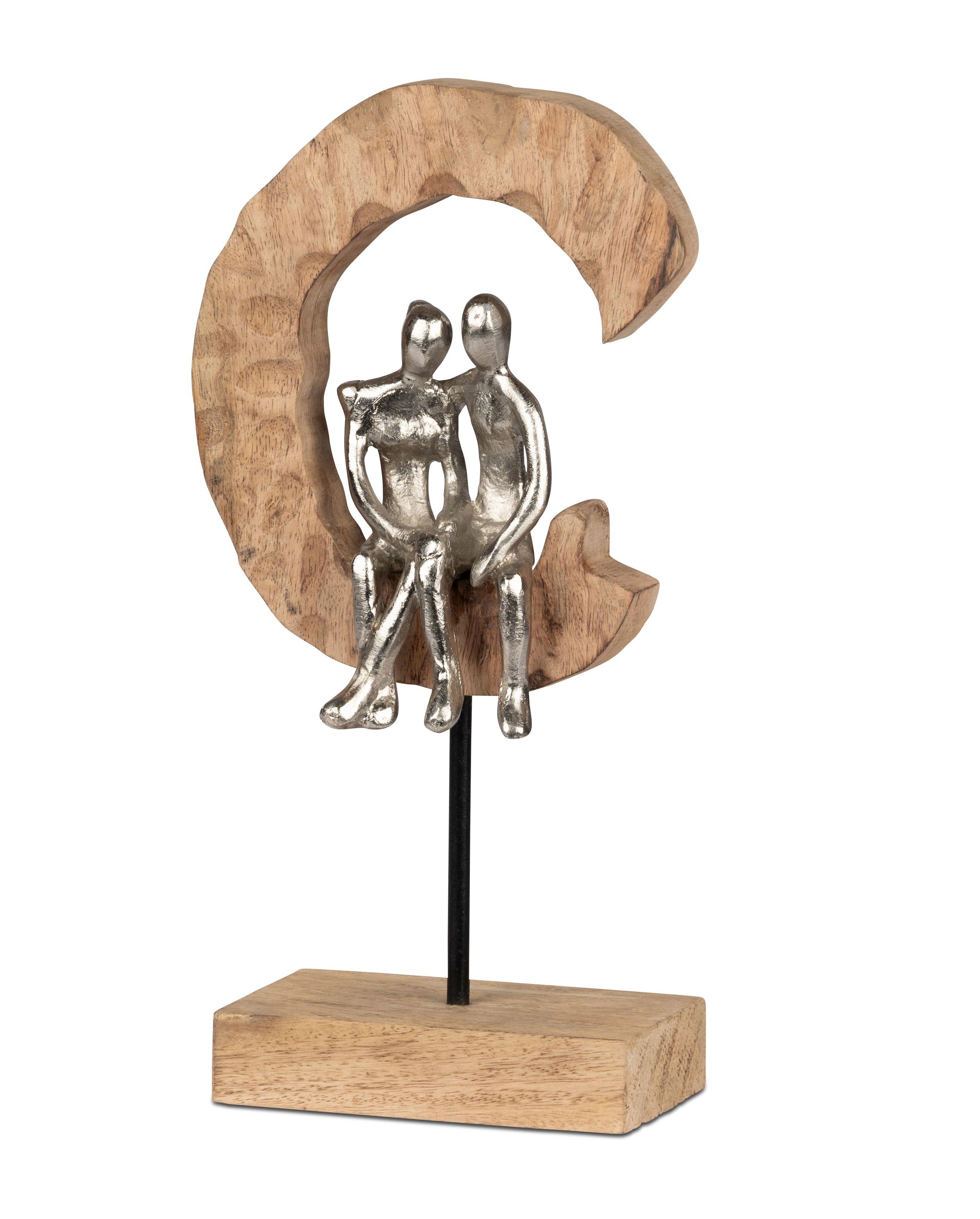 Formano Paar im offenen Kreis Dekofigur Mangoholz Alu 616234