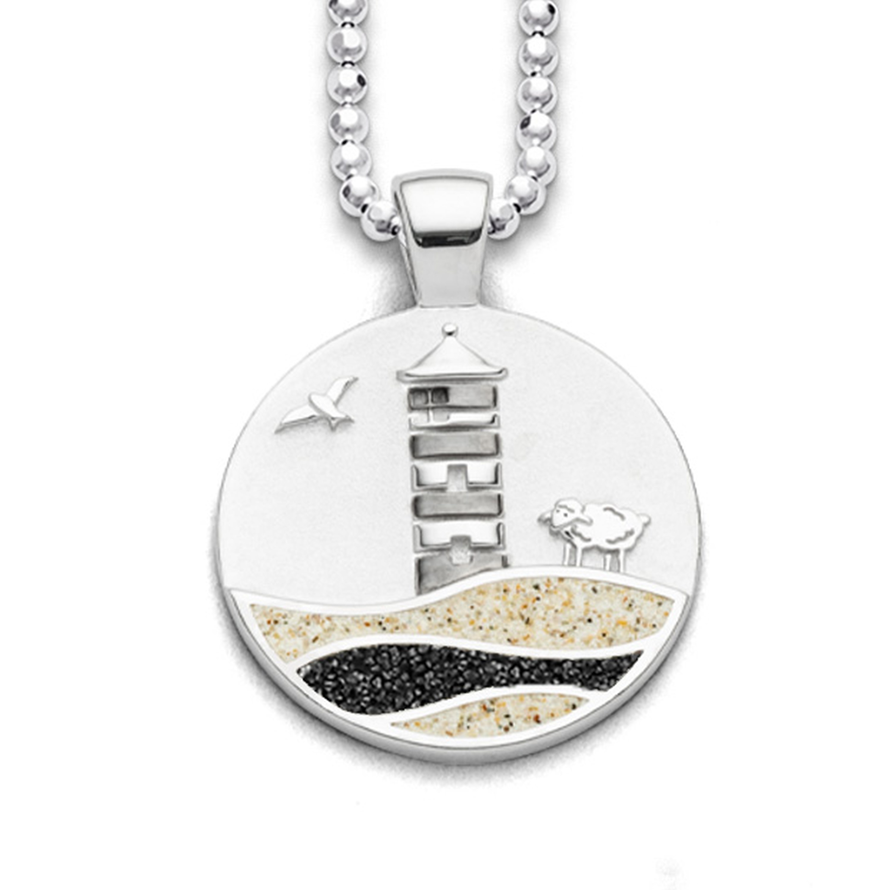 DUR Anhänger P4771 „Pilsumer Leuchtturm" Strandsand/Lavasand 25 mm