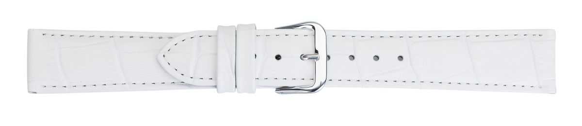 Eichmüller 336 Lederband Uhrenband 12,14,16,18,20 oder 22 mm weiß Alligator-Prägung