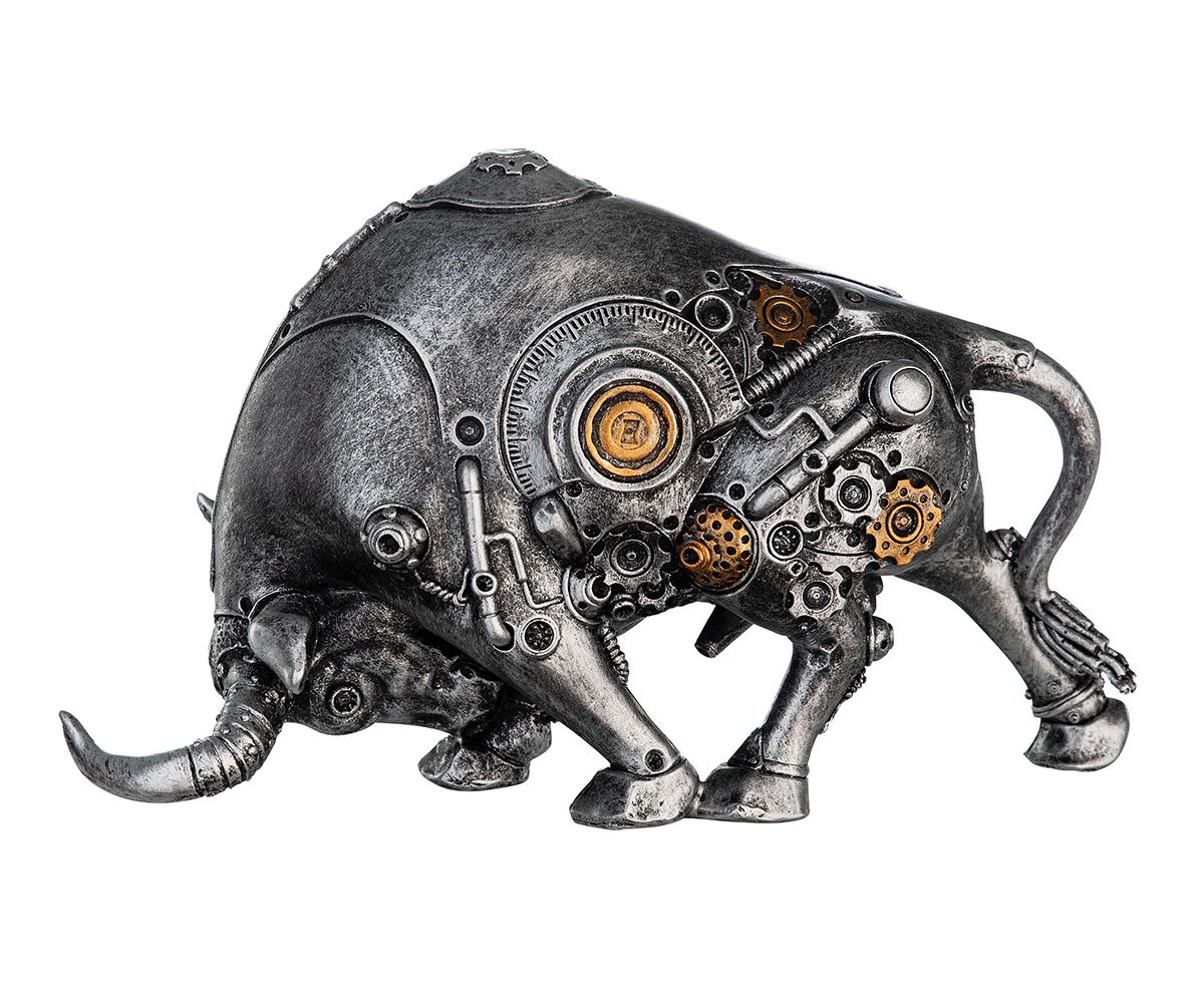 Gilde Dekoobjekt "Steampunk Bullfight" Stier 37040 Kunstharz - 22x14 cm
