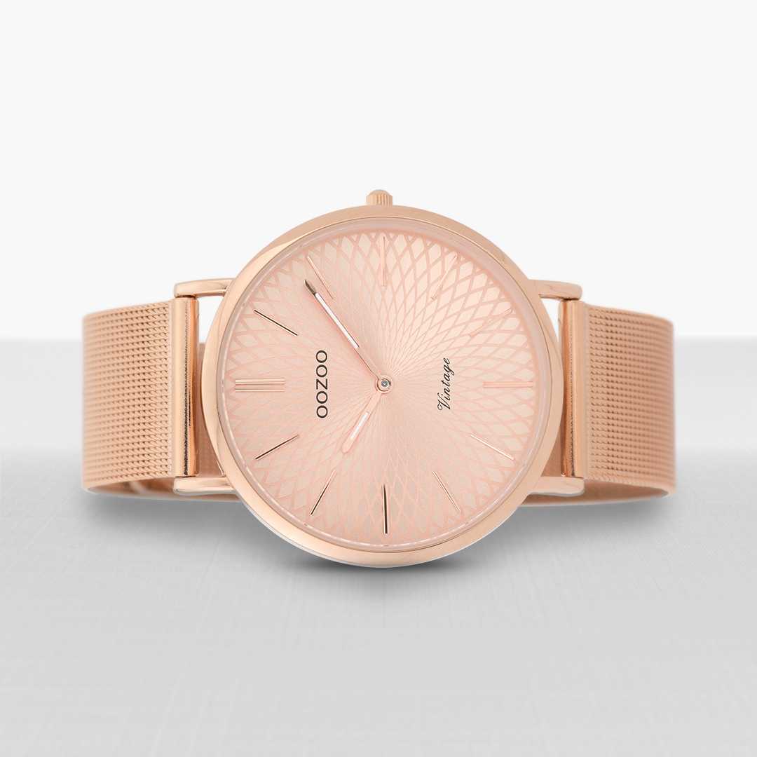 Oozoo Vintage Damenuhr C9343 - rose - Meshband - 40 mm - liegend