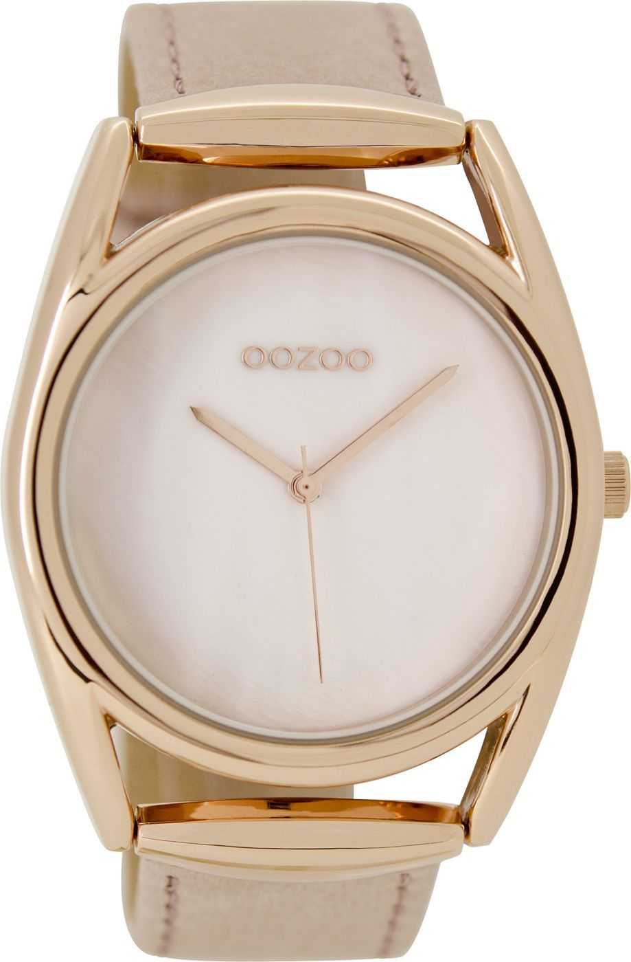 Oozoo Damenuhr C9166 - rose-puderrosa-perlmuttoptik - Lederband - 42 mm