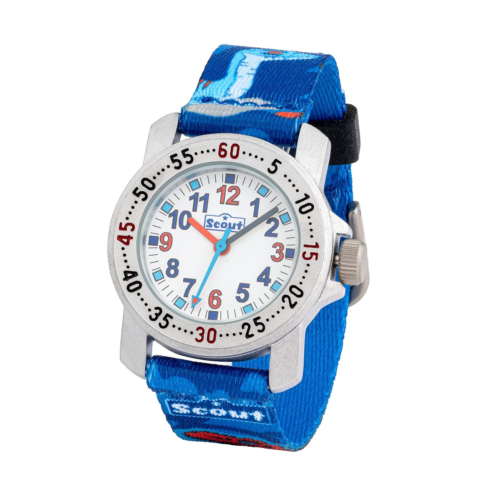 Scout Action Kinderuhr 164000041 Dinosaurier – Lernuhr Kinder 32 mm, 5 Bar wasserdicht