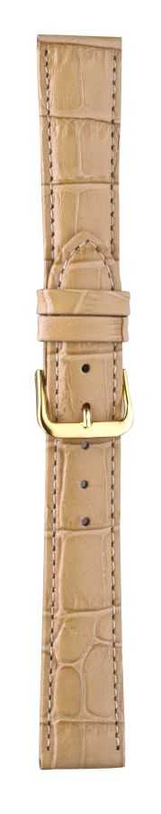 Eichmüller 338 Leder Uhrenband 12,14,16,18,20 oder 22 mm beige Alligatorprägung Dornschliesse