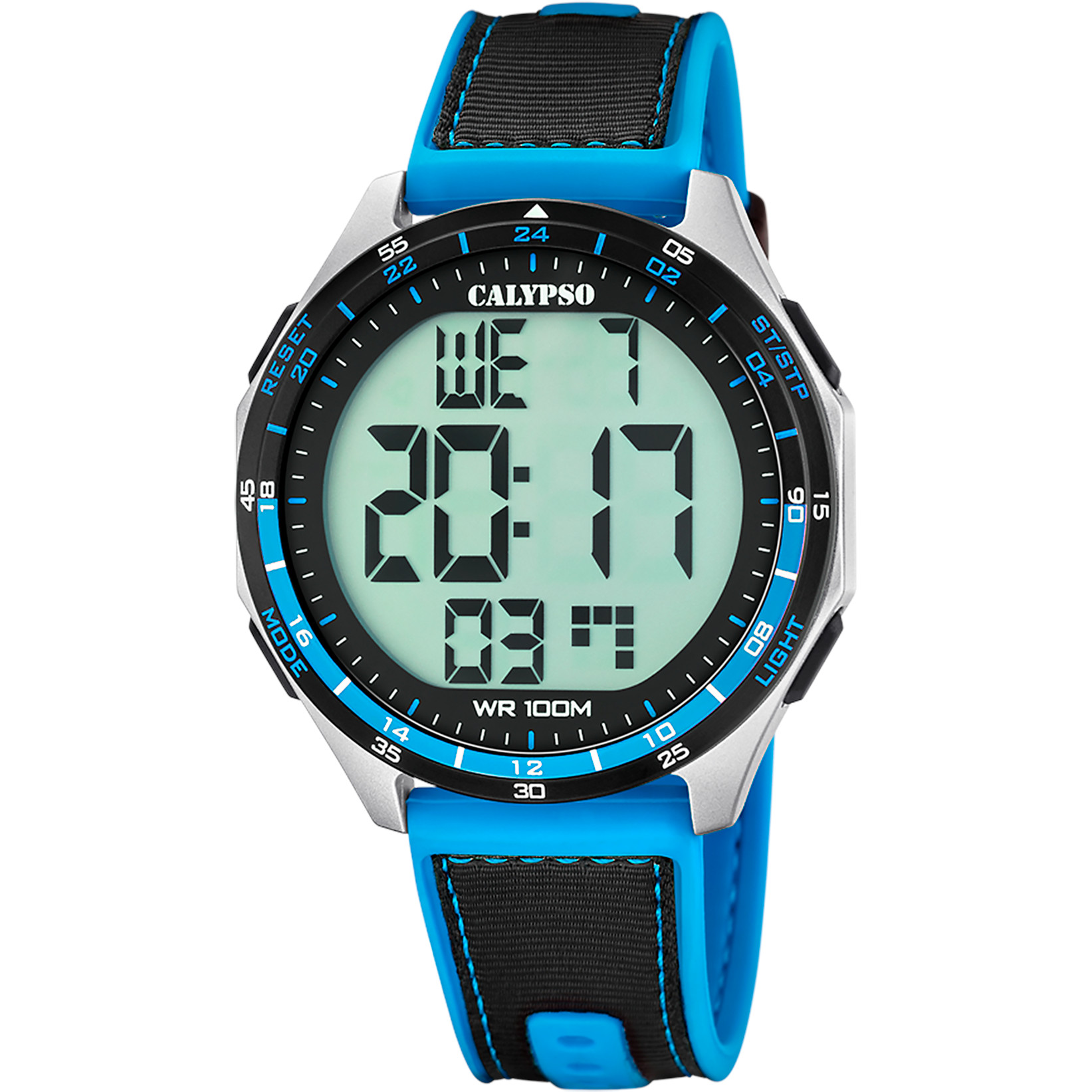 Calypso Herrenuhr K5887-3 – Digitale Sportuhr Blau/Schwarz 46,9 mm 10 Bar