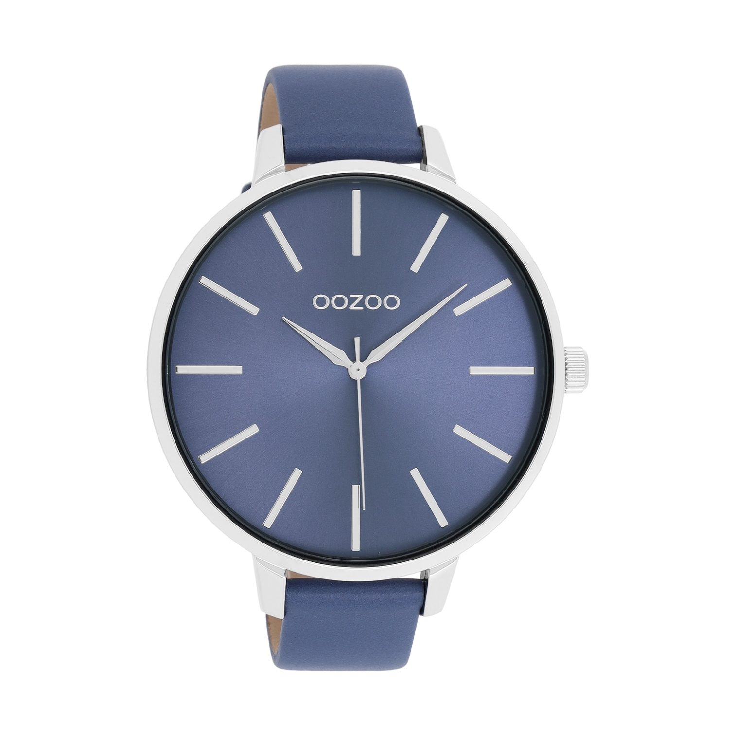 Oozoo XL Damenuhr C11074 Navyblau Lederband 48 mm