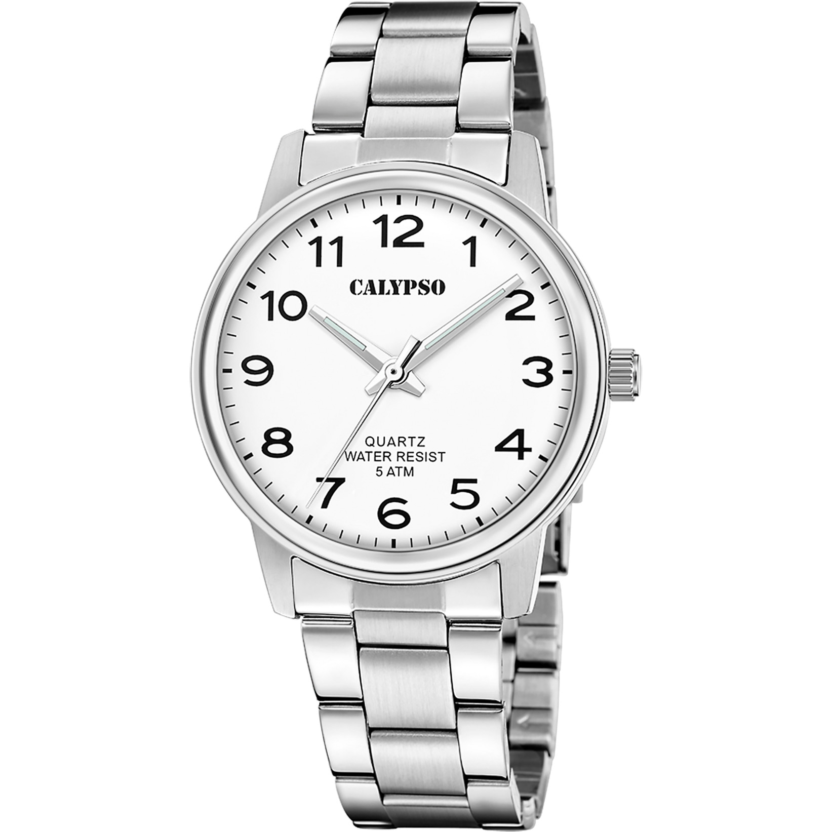 Calypso Basic Herrenuhr K5864-1 Weiss Edelstahlband 40 mm