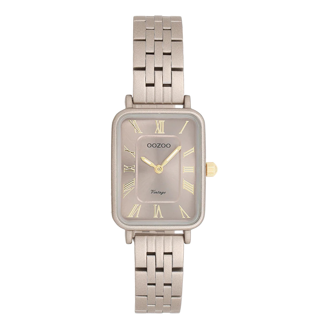 Oozoo Vintage Damenuhr C20412 Taupe Edelstahlband 24x28 mm