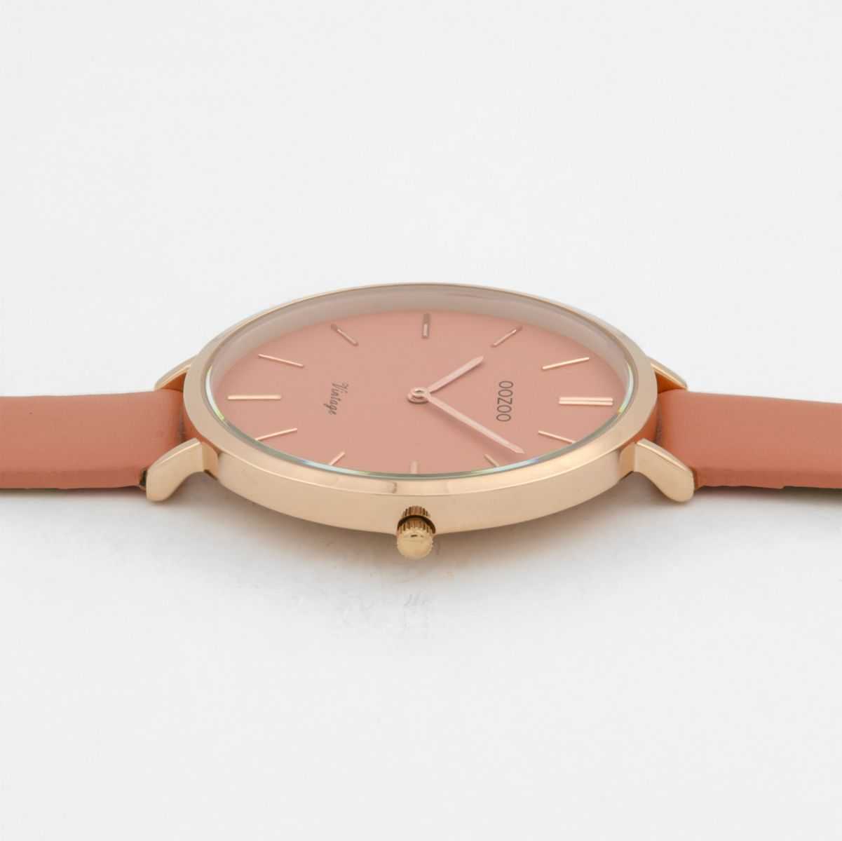 Oozoo Vintage Damenuhr C9806 rose rosa Lederband 40 mm liegend