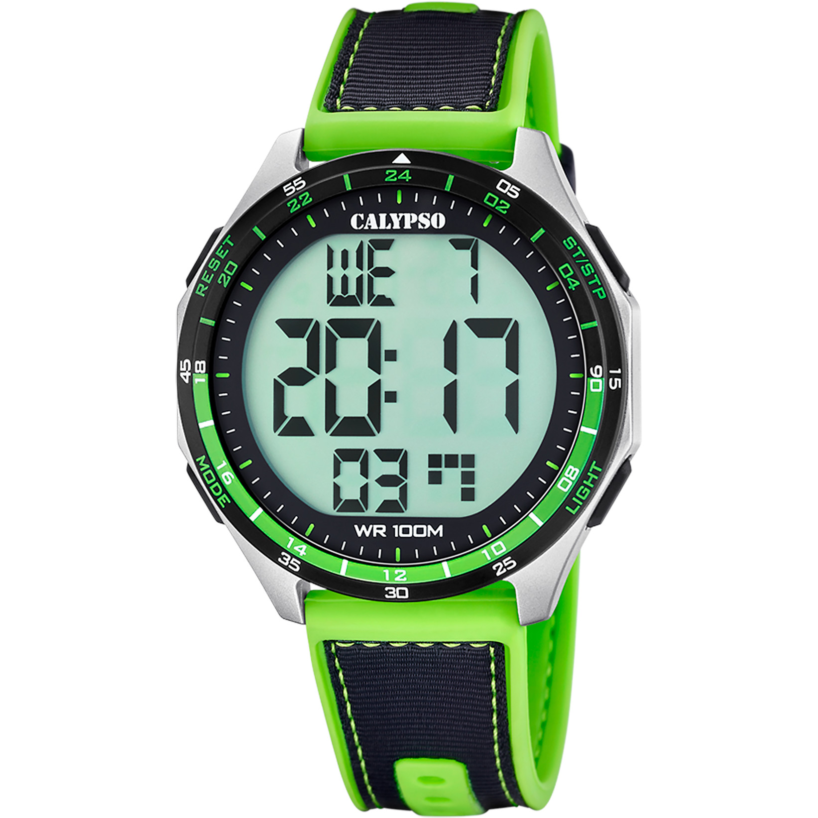 Calypso Herrenuhr K5887-2 – Digitale Sportuhr Grün/Schwarz 46,9 mm 10 Bar