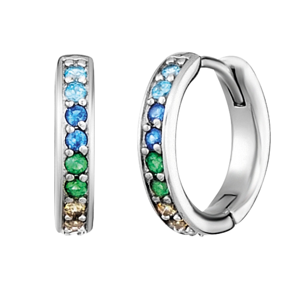 Engelsrufer Ohrringe Creolen "Regenbogen" Silber 13 mm