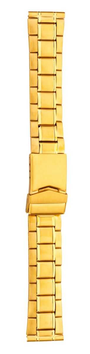 Eichmüller Edelstahlband Uhrenarmband vergoldet 18 oder 20 mm Sicherheits-Faltschließe