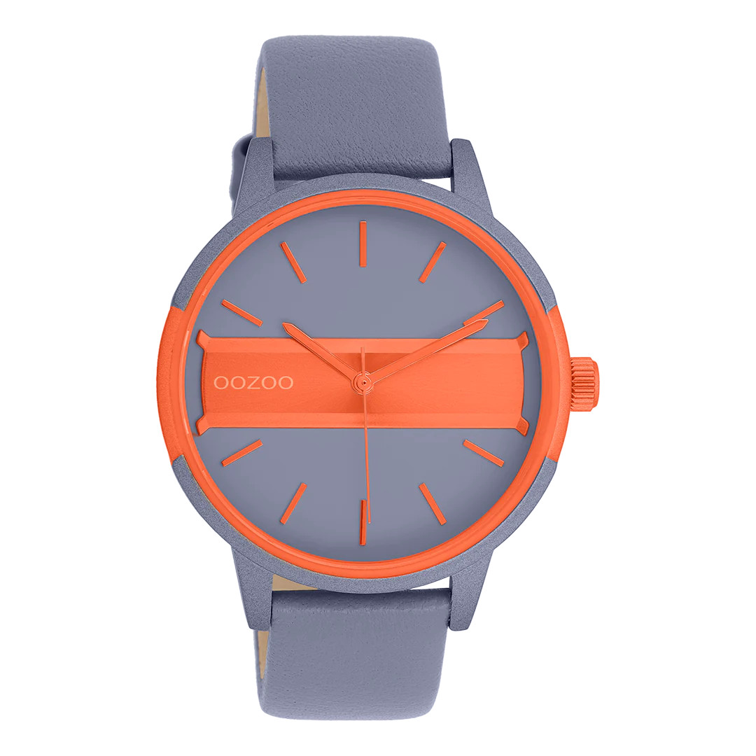 Oozoo Damenuhr C11459 Lila(Orange Lederband 42 mm