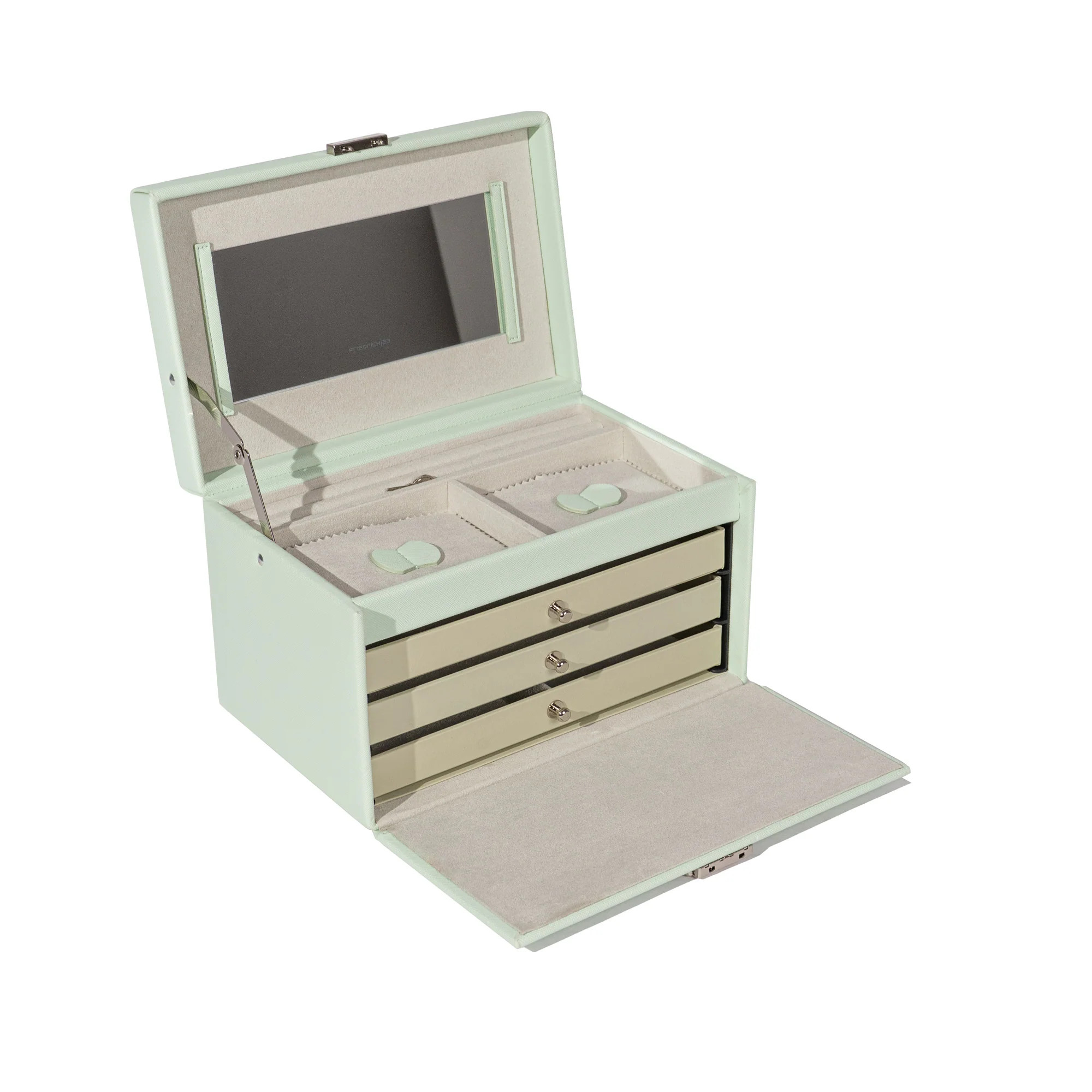 Friedrich23 23256-71 Jolie 2.0 Schmuckkoffer Kreuznarben-Optik Mintgrün
