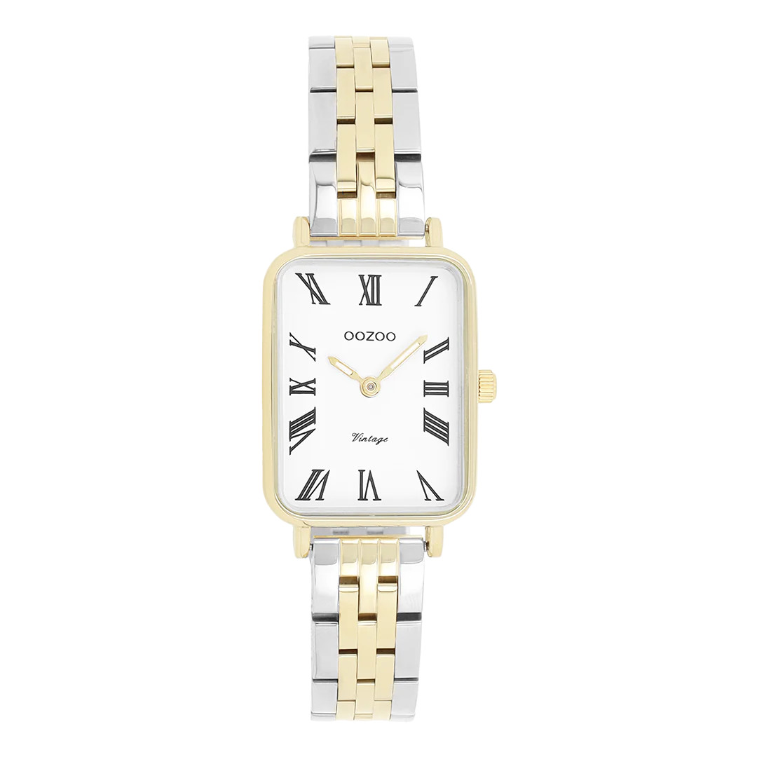 Oozoo Vintage Damenuhr C20411 Bicolor Edelstahlband 24x28 mm