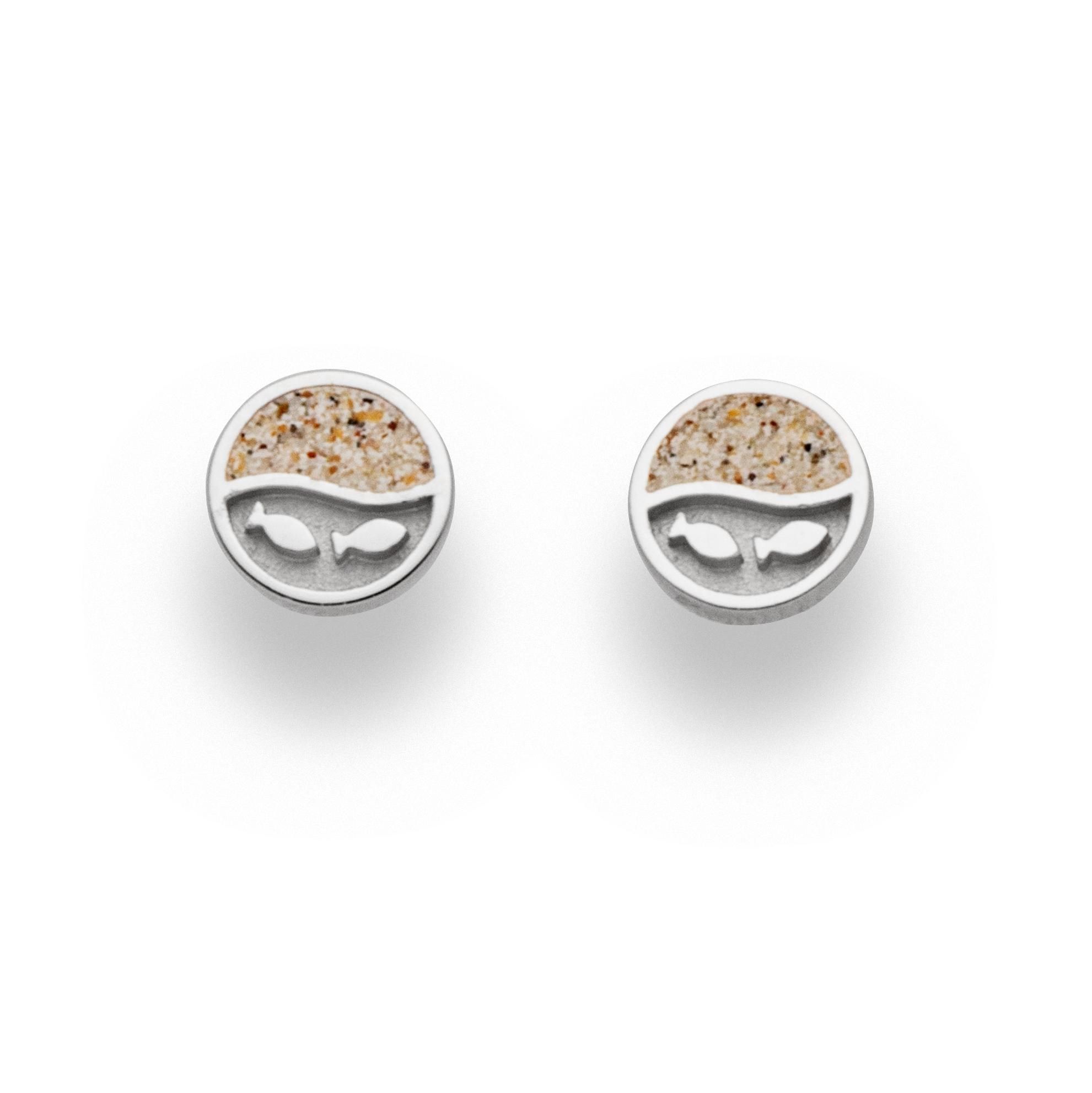 DUR Ohrstecker O5289 Strandwelle „Fischschwarm" Strandsand 8 mm