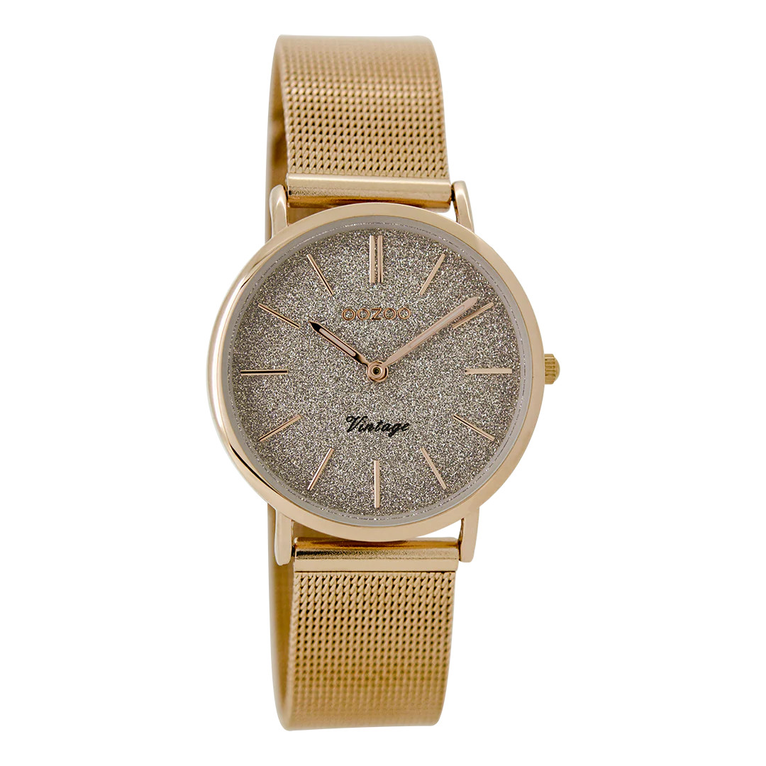 Oozoo Vintage Damenuhr C8839 IP-Rose Milanaiseband 32 mm