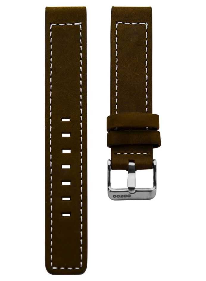 Oozoo Lederarmband glatt dunkelbraun 18 mm