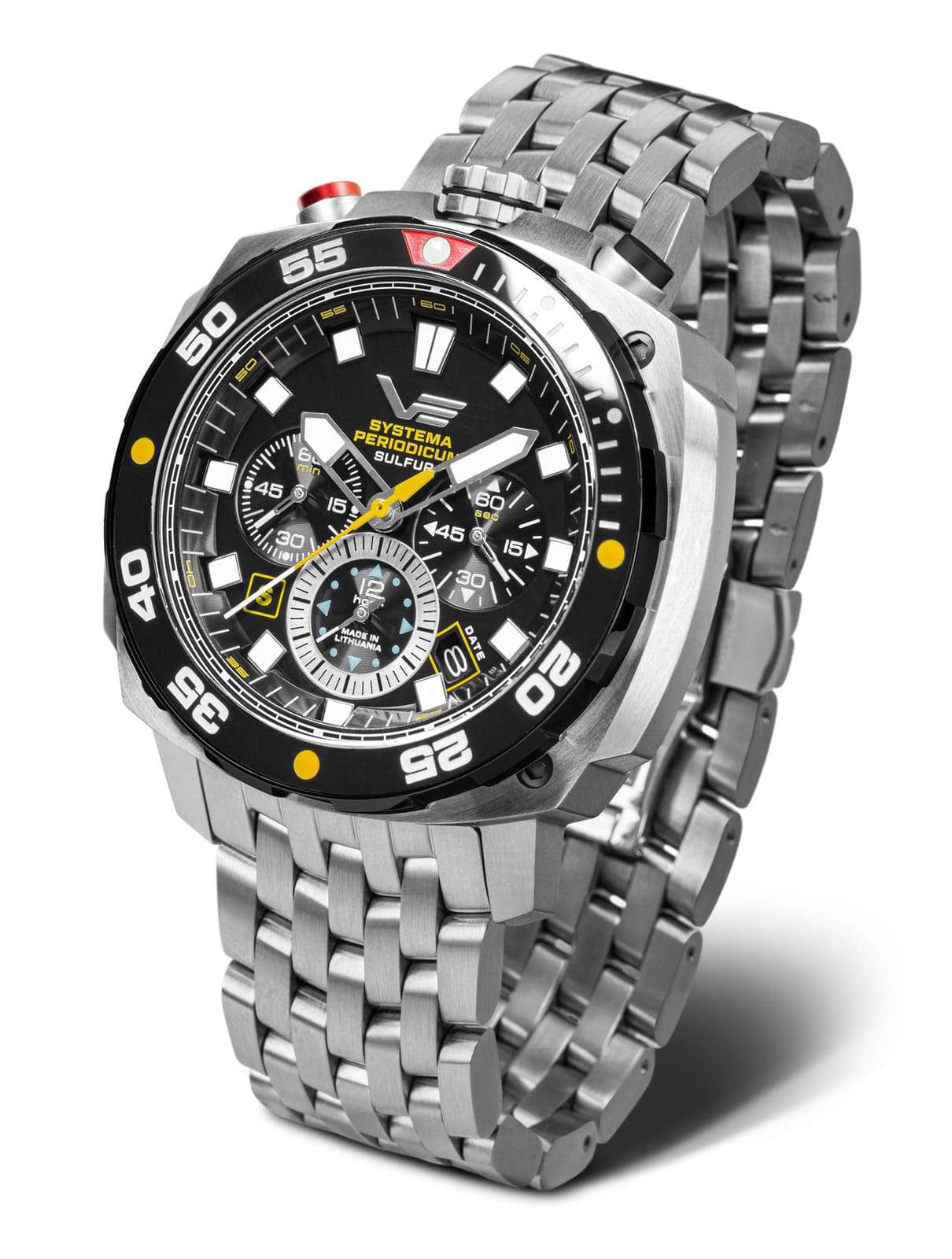 Vostok Europe 650E725-B Systema Periodicum Sulfur Chronograph 45,5 mm Vostok Europe 650E725-B Systema Periodicum Sulfur Chronograph 45,5 mm