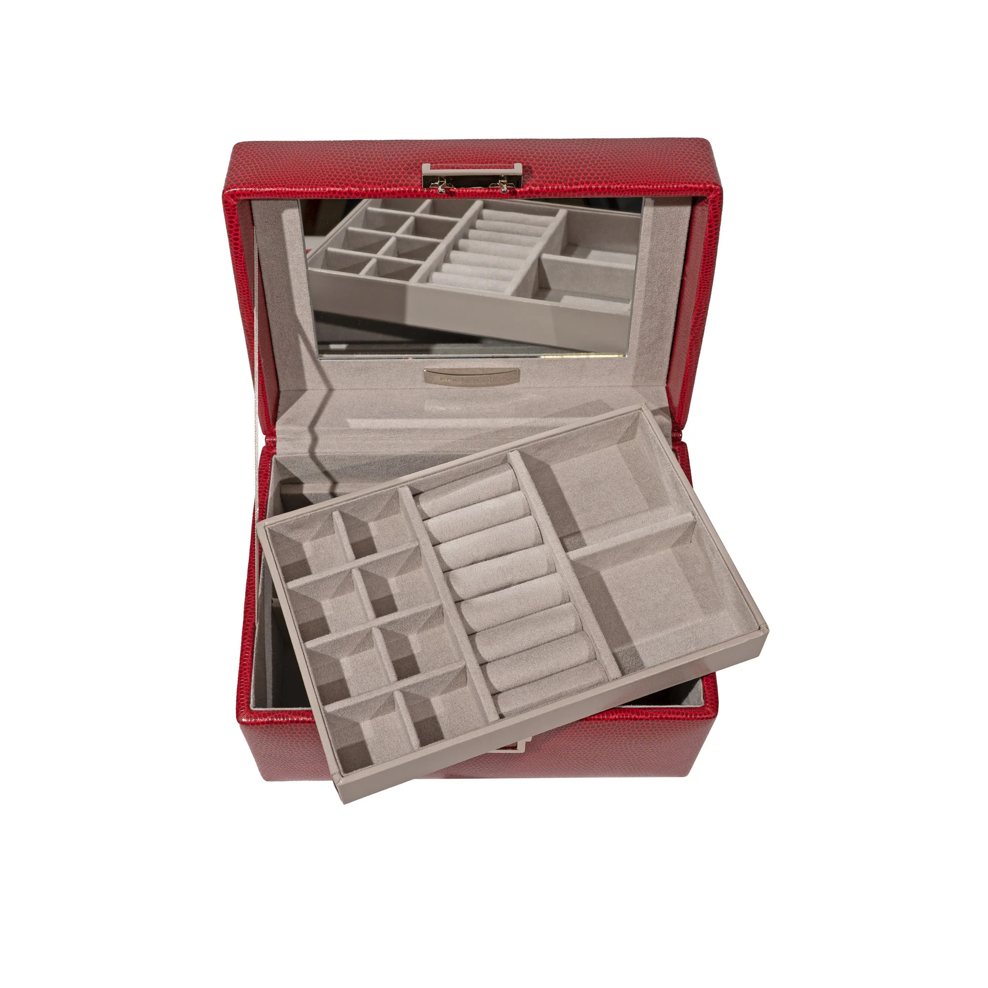 Friedrich23 20142-4 Milano Schmuckkoffer Lizard-Optik Rot