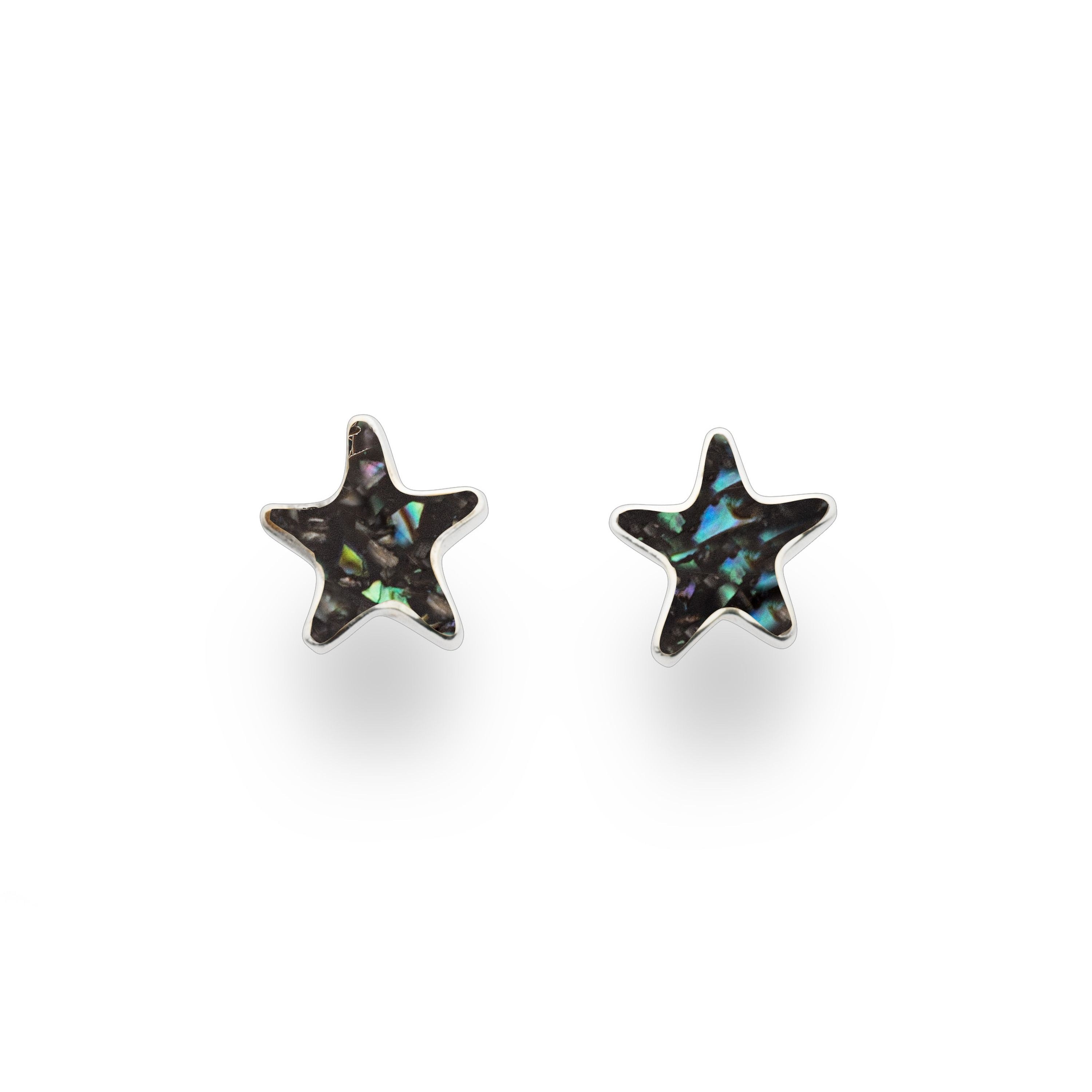 DUR Ohrstecker O5793 „Seestern" Mosaik Seeopal 9 mm