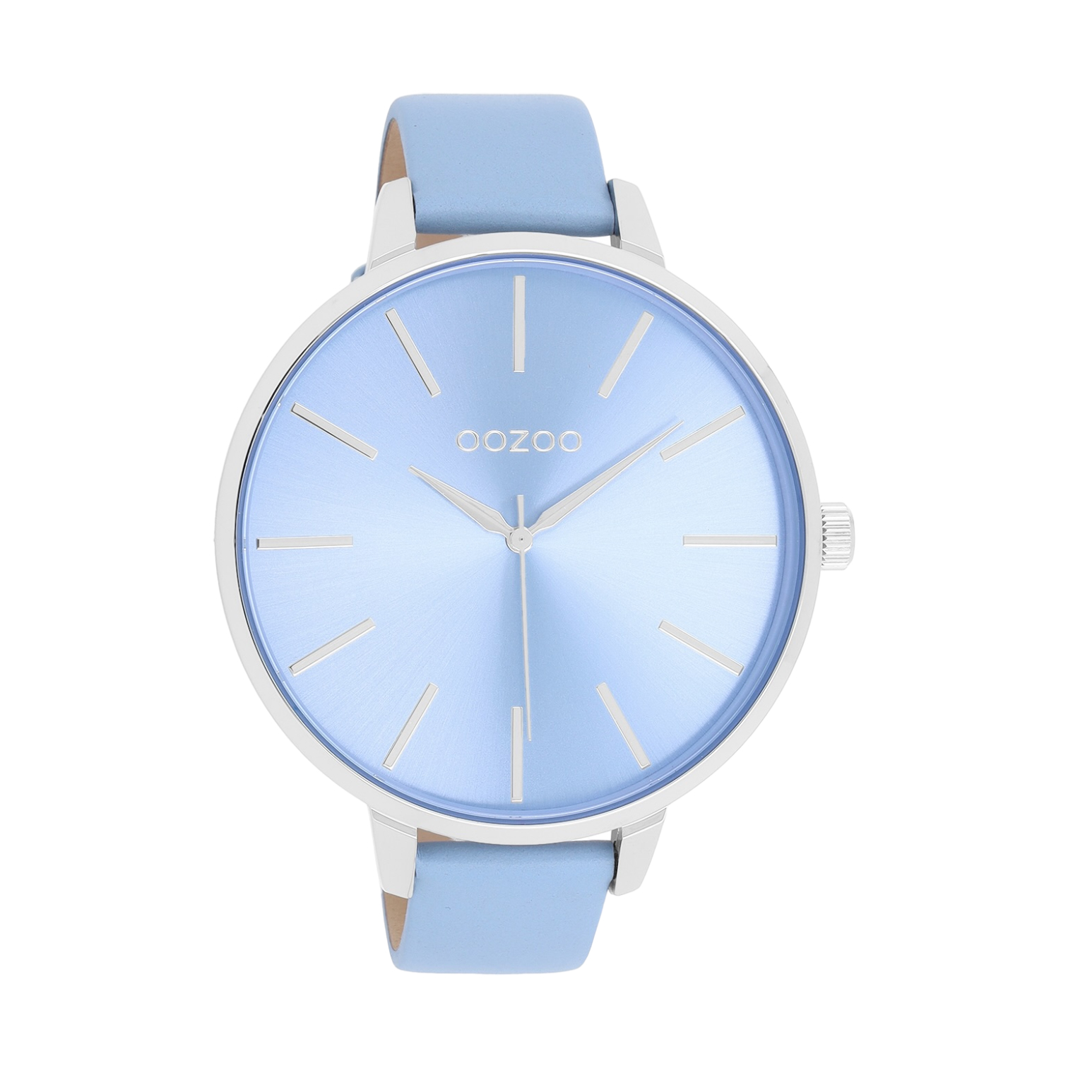 Oozoo XL Damenuhr C11073 Babyblau Lederband 48 mm