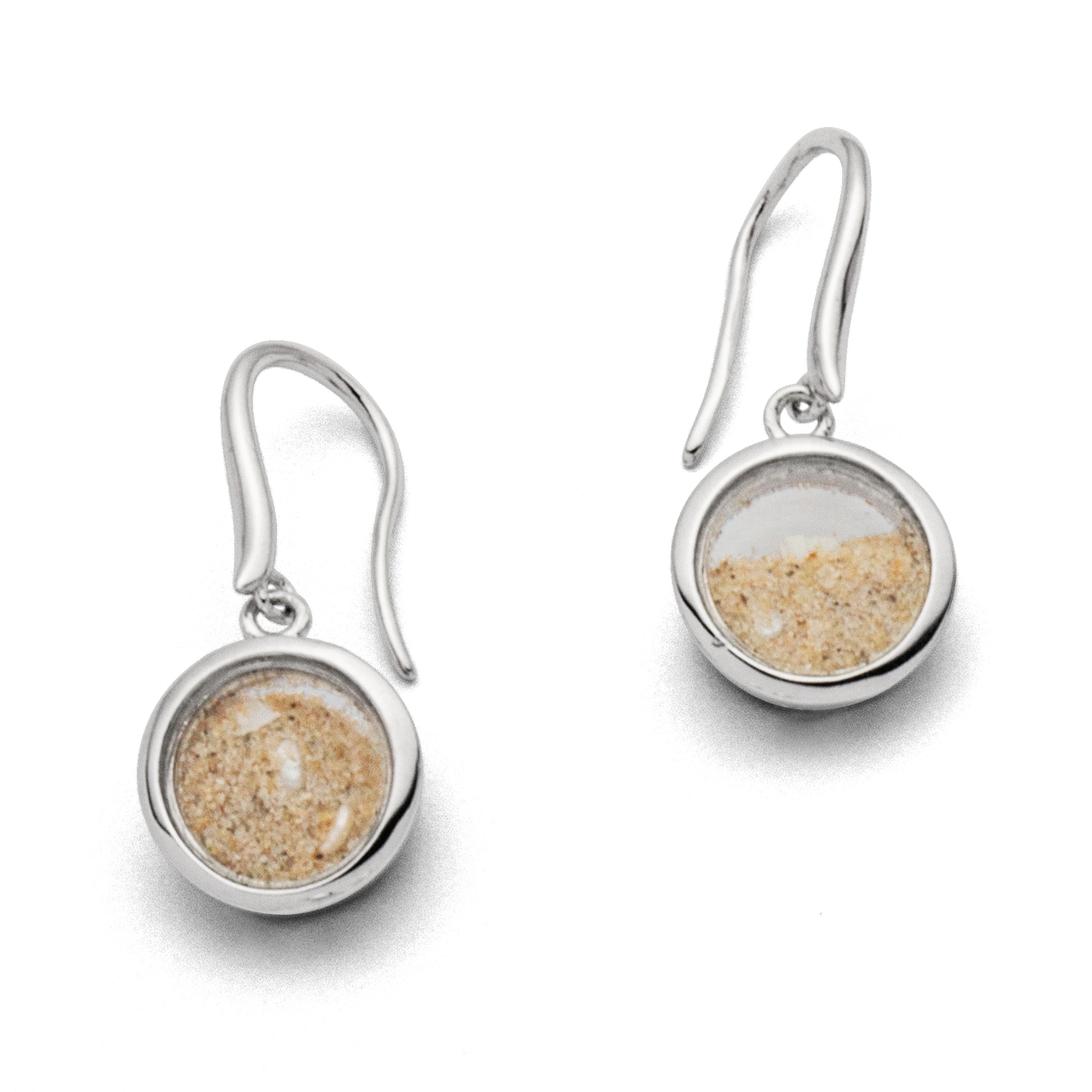 DUR Ohrringe Ohrhänger O4835 „Sandsturm" Strandsand Muschel 12x26 mm