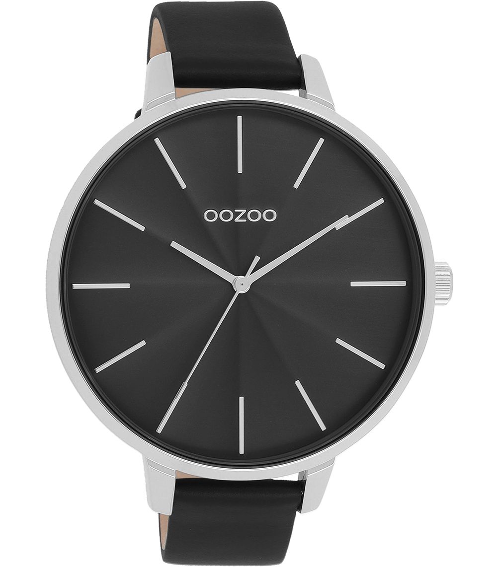Oozoo XL Damenuhr C11258 Schwarz Lederband 48 mm