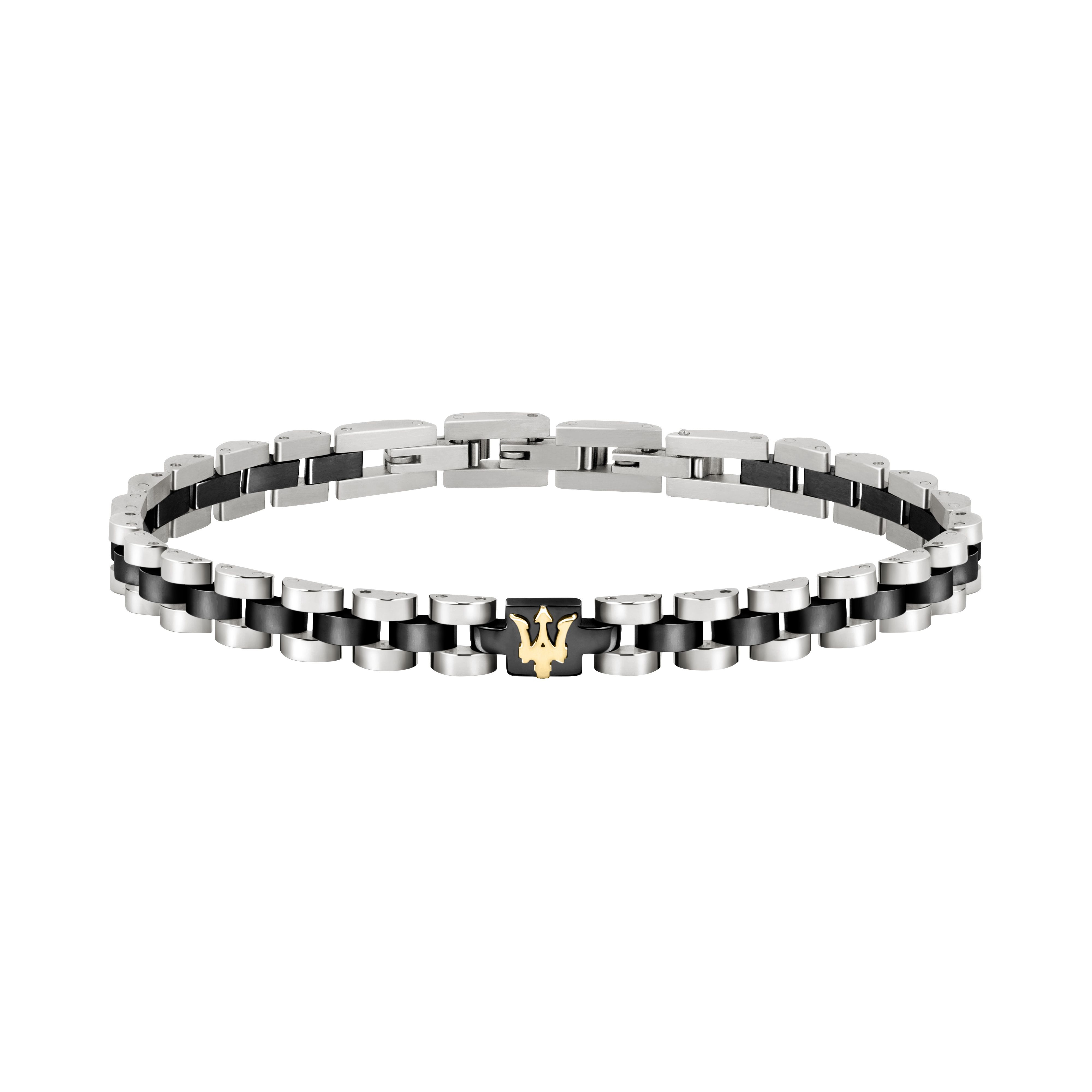 Maserati Iconic JM320AST08 Armband Herren Edelstahl/Schwarz 21 cm