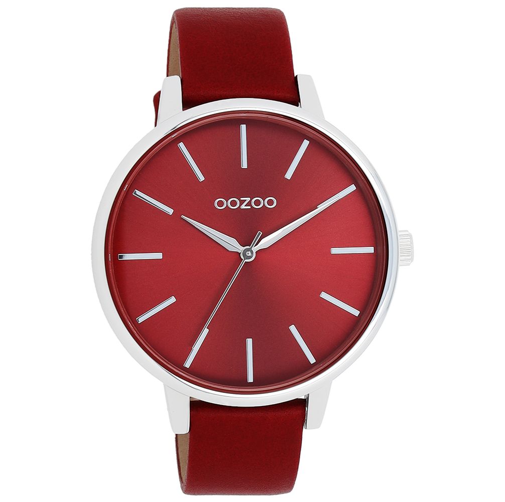 Oozoo Damenuhr C11299 Rot Lederband 42 mm