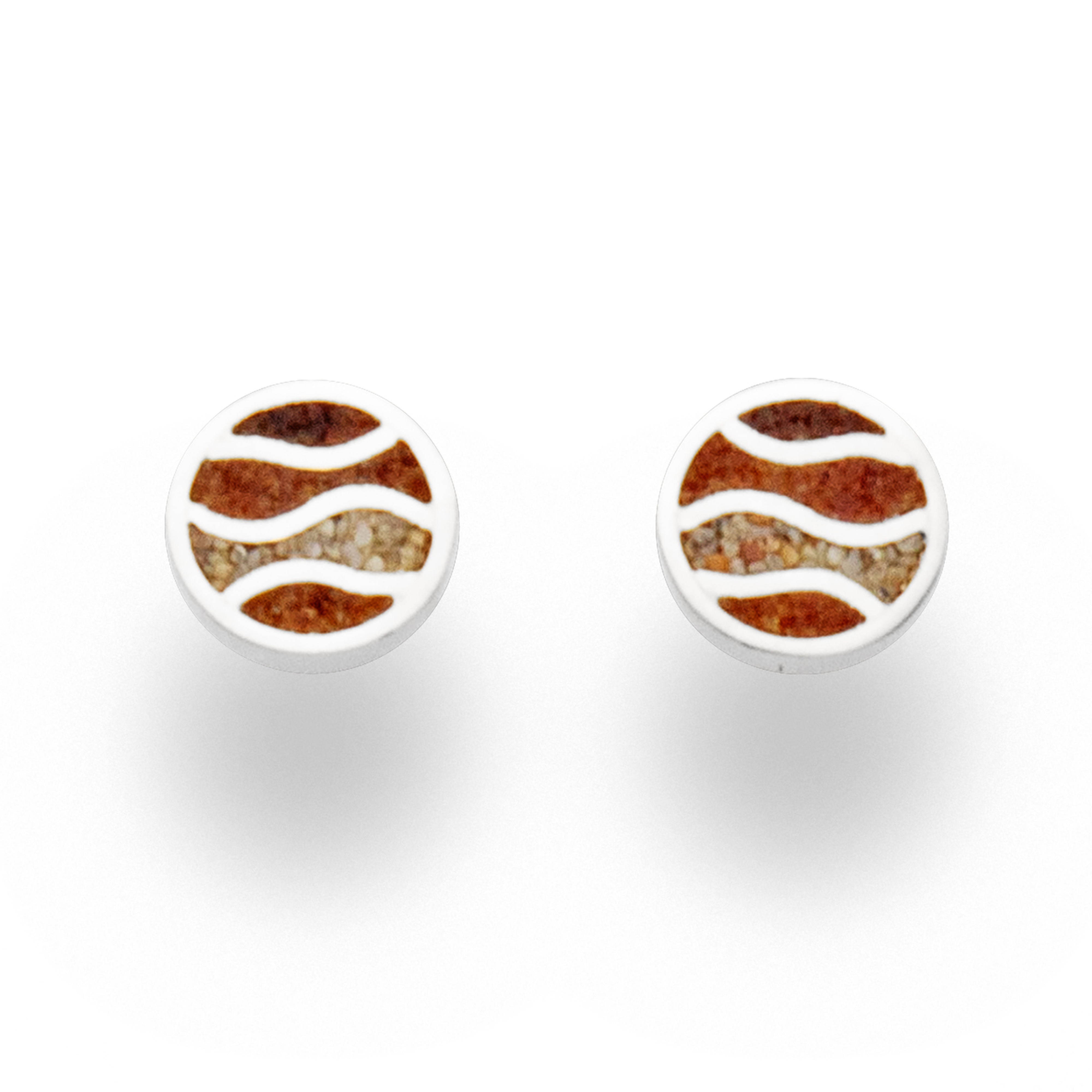 DUR Ohrringe Ohrstecker O5141 „Strandwelle" Bernsteinsand Strandsand 8 mm