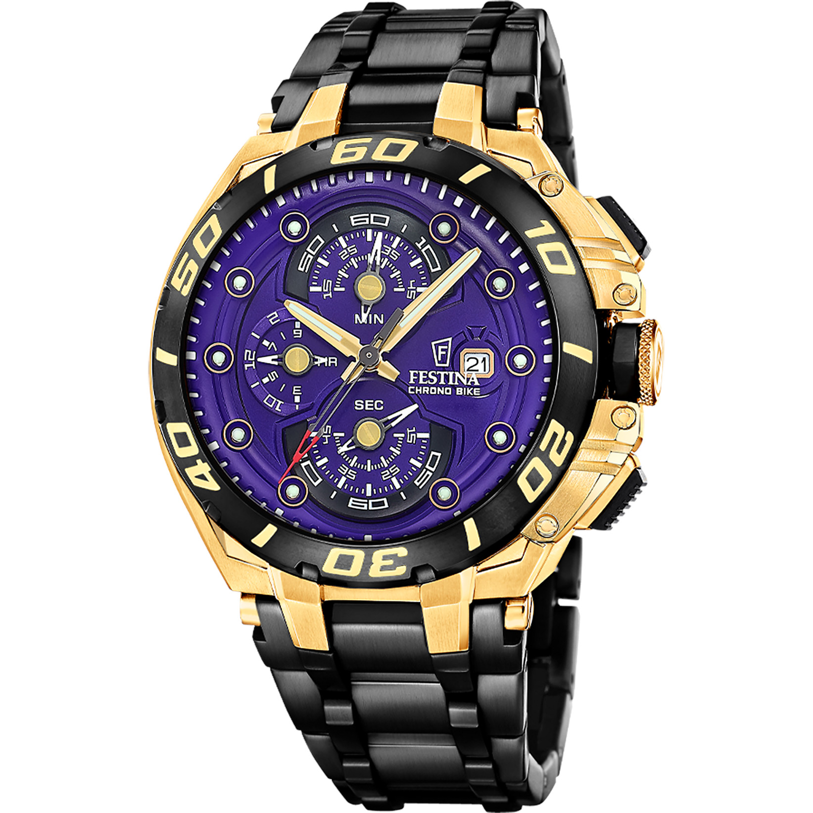 Festina Chrono Bike F20781-GA Limited Edition – Chronograph 46 mm Saphirglas Schwarz/Lila 20 ATM